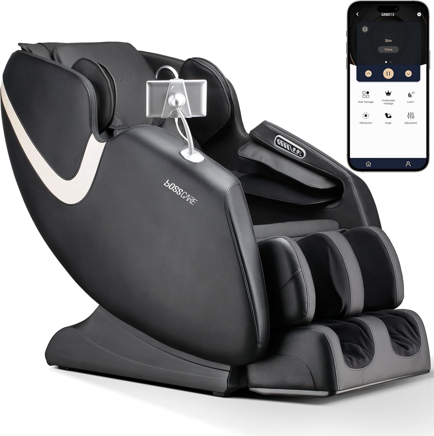 Full Body Shiatsu Massage Chair - AI Control, Zero Gravity, Heated | Bluetooth Speaker, Foot Roller, Relaxing Recliner
