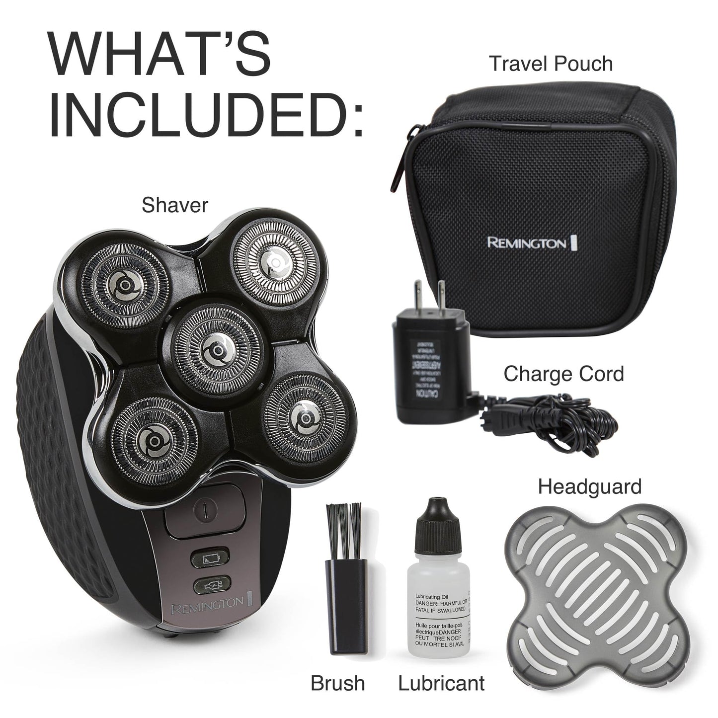 Remington Balder Pro XR7000 Head Shaver for Bald Men, Cordless Electric Razor, 5 Dual Track Rotary Blades, Waterproof Wet/Dry, Lithium Rechargeable, Hair Capture Chamber, Pop-Up Trimmer