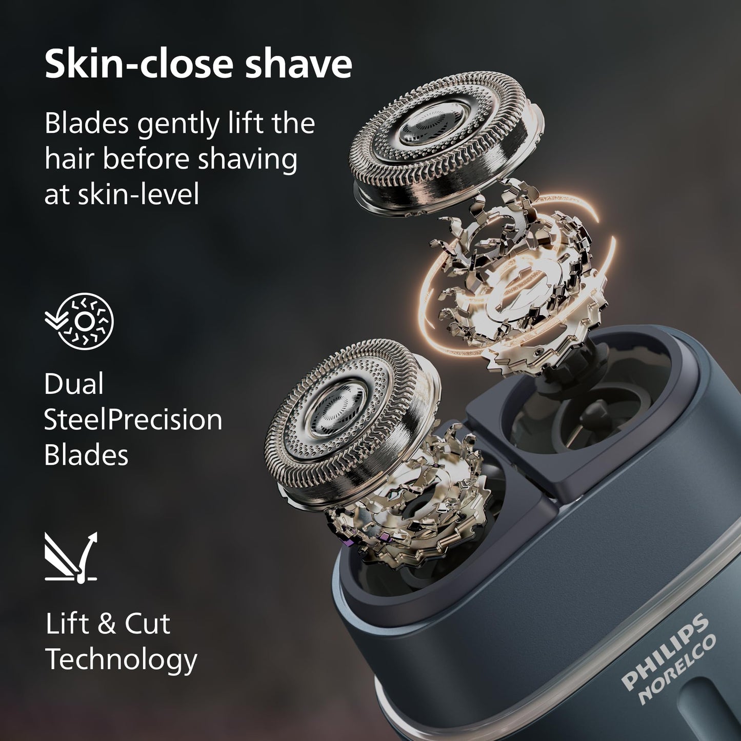 Philips Norelco Shaver 700 Series - Compact Electric Shaver, Lift & Cut System, Dual SteelPrecision Blades, 4D Flex Heads, Wet & Dry Shave, Travel Case, Model S794/94