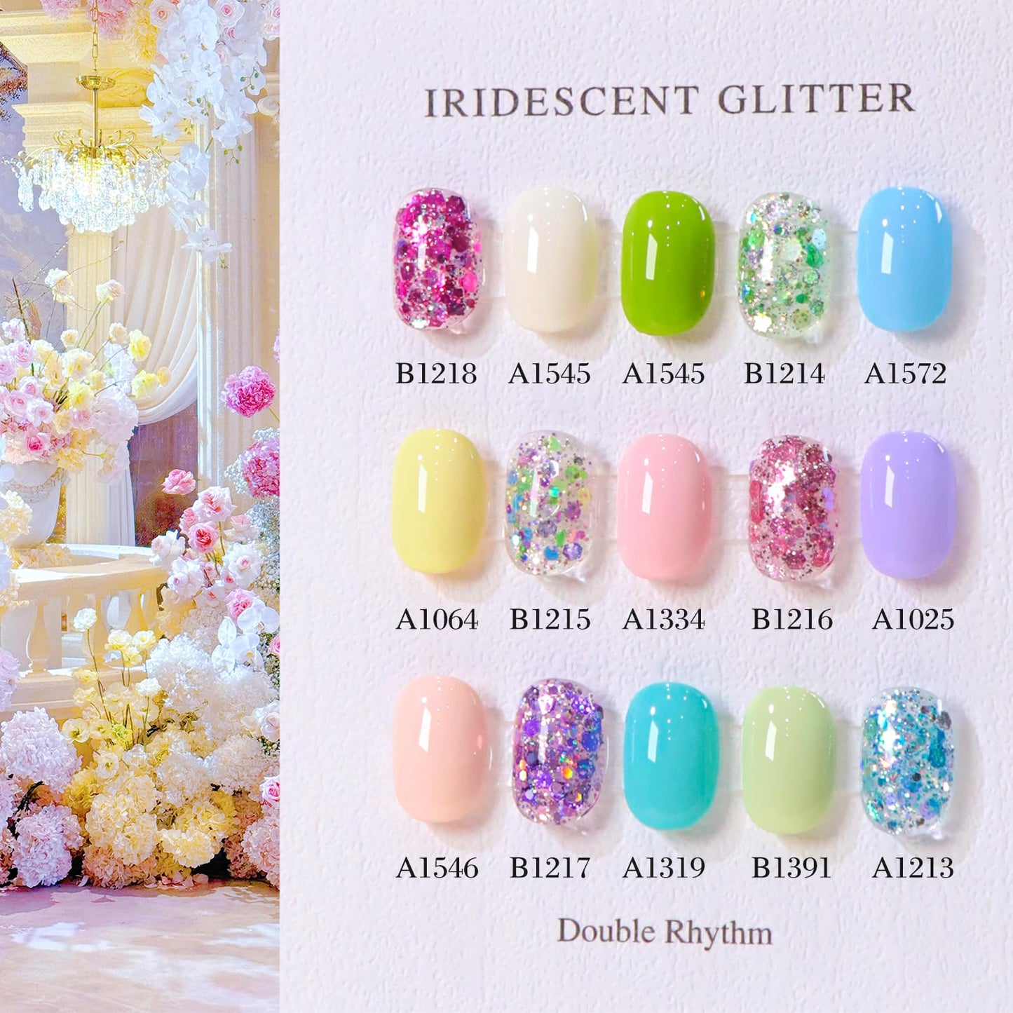 Glitter Gel Nail Polish Set - Cat Eye Magnetic 6 Colors | 15ml Iridescent Shades for DIY Manicure