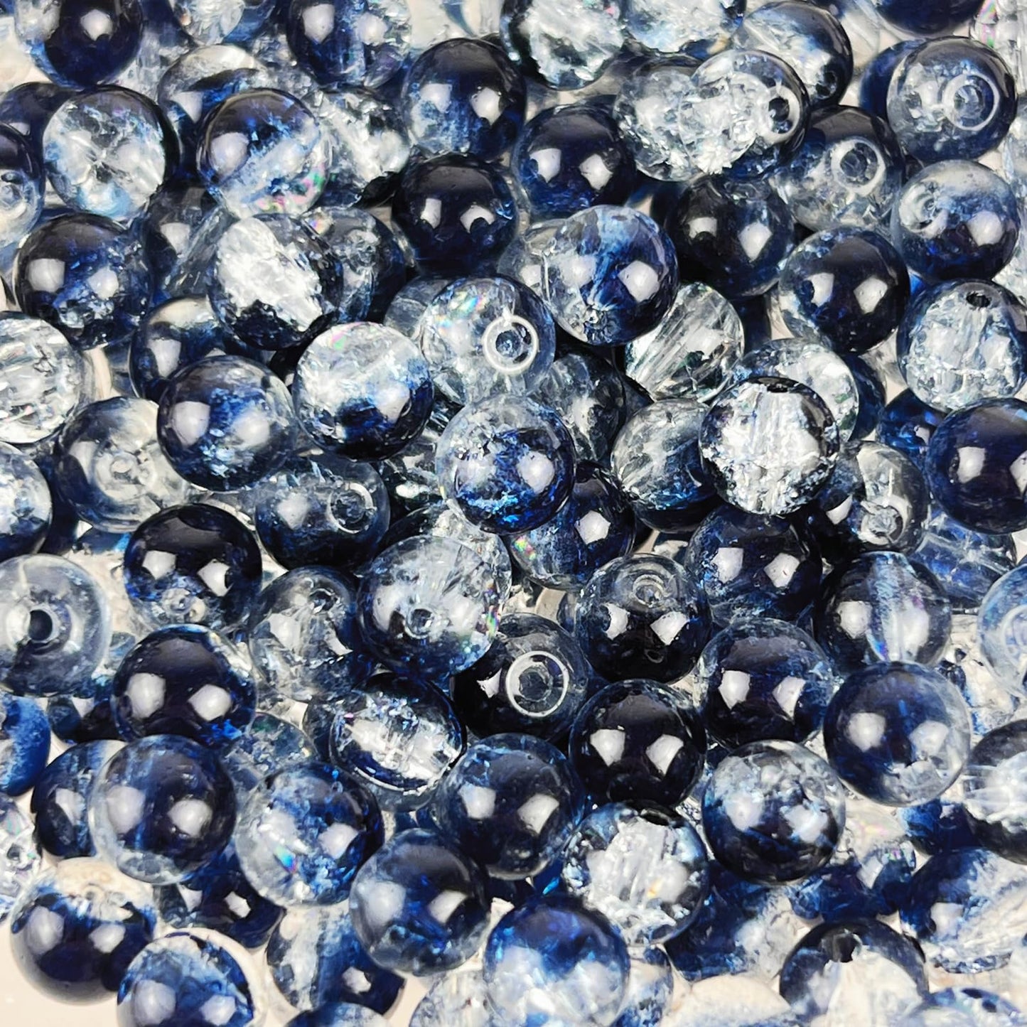 100-Piece 8mm Gradient Glass Bead Set - Bulk DIY Supplies for Jewelry Crafting