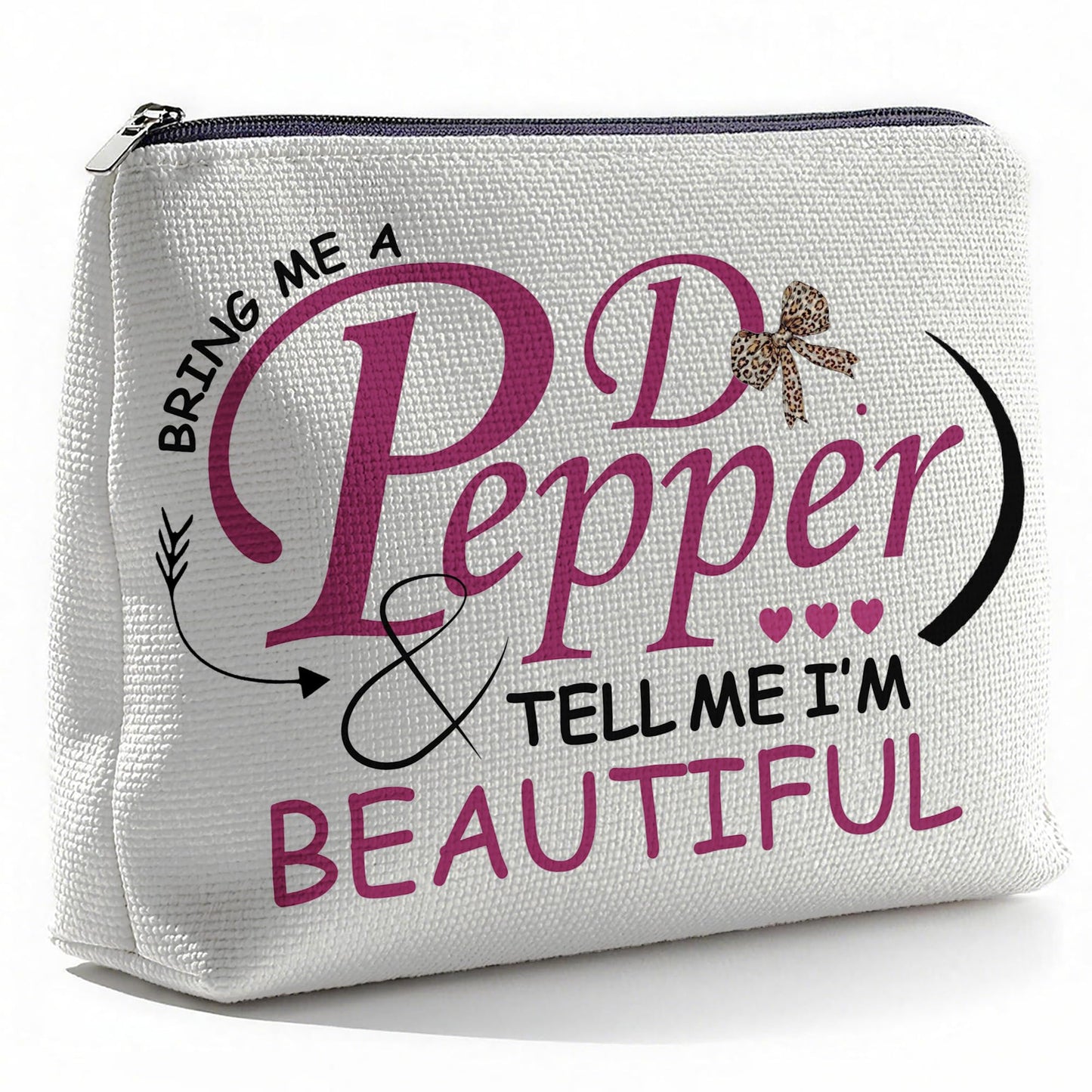 Pepper Merch Makeup Bag, Doctor Pepper Stuff Lover Travel Cosmetic Pouch
