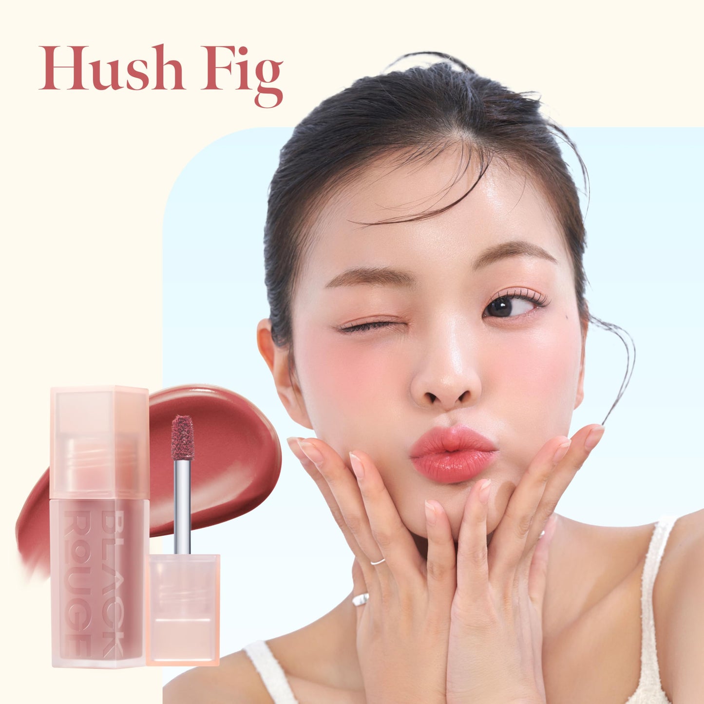 BLACK ROUGE, Double Layer Over Velvet Sweet Tangerine, DL28 Hush Fig – Korean Sheer Glow Velvet Lip Tint, Long Lasting, Non-Smudge, Vitamin C Infused, Hydrating, Jeju Tangerine Scent