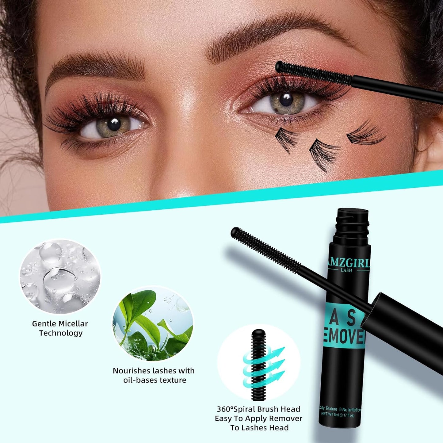 Eyelash Extension Remover - Non-Irritating Oil for DIY Lash Clusters | 5ml Eye Cleanser