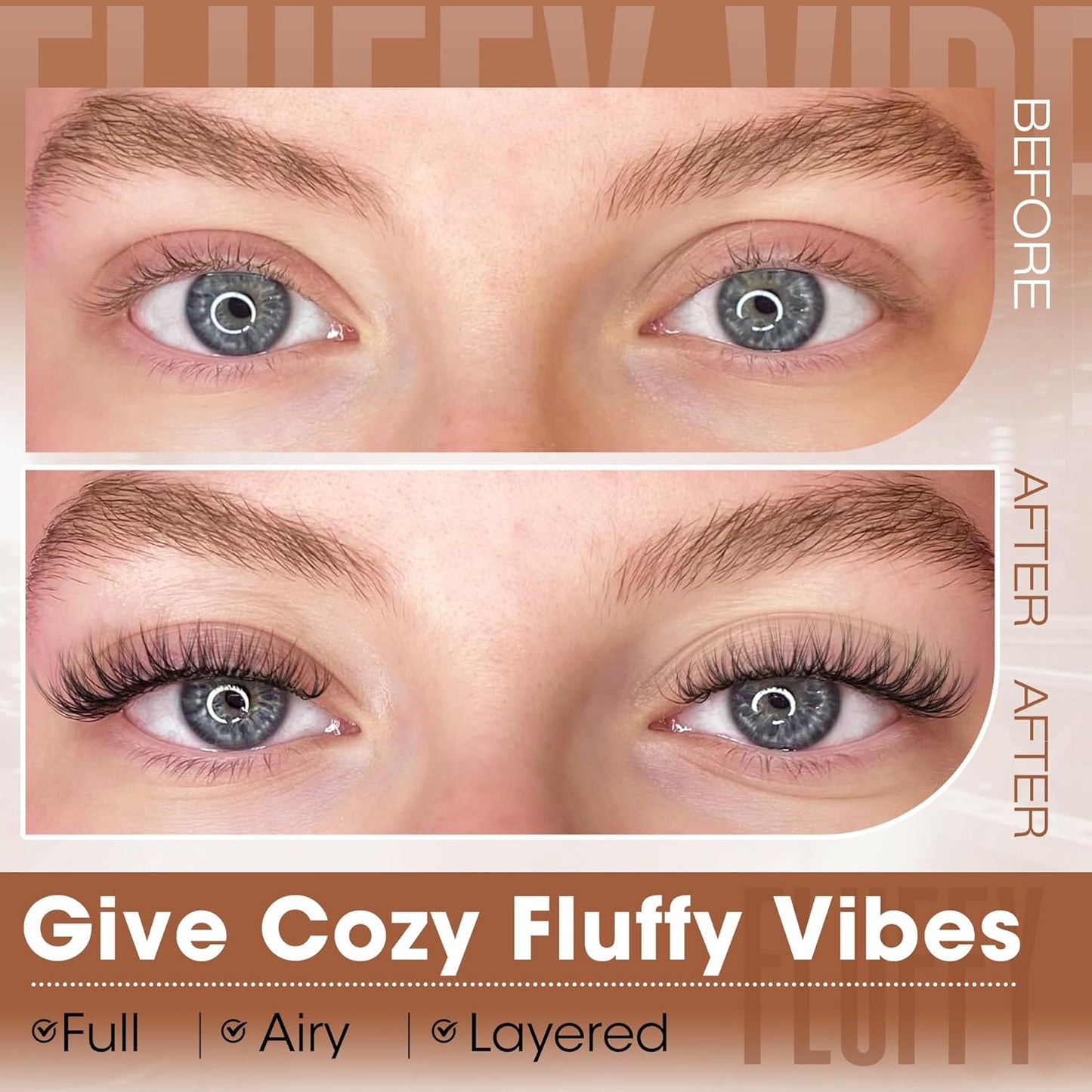 Natural Wispy Eyelash Extensions - Spider Lash Clusters 8-16MM | CC Curl, Flexible Clear Band for Effortless Application