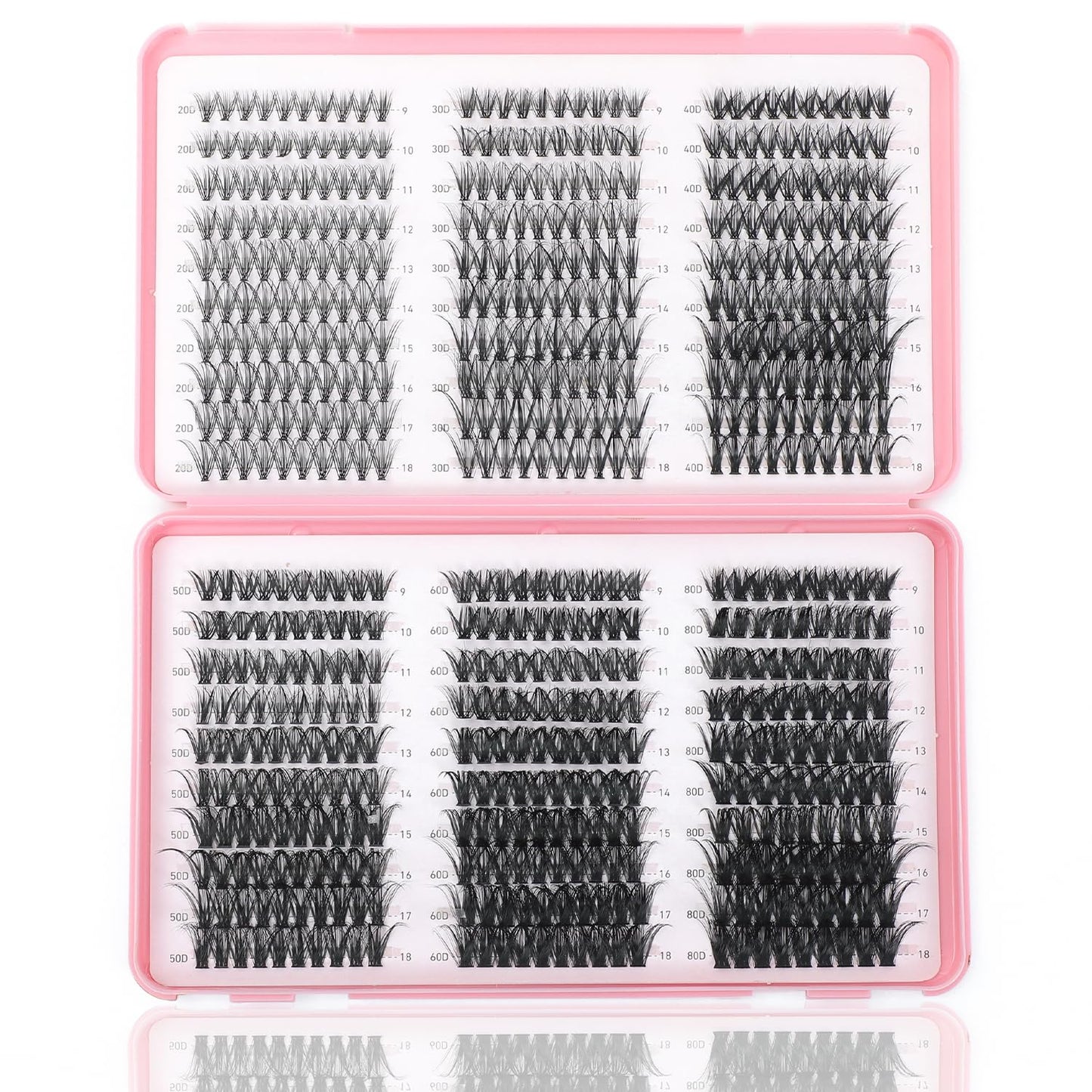 Eyelash Clusters Kit - 560 Pcs Fluffy D Curl Individual Lash Extensions | 9-16mm Length
