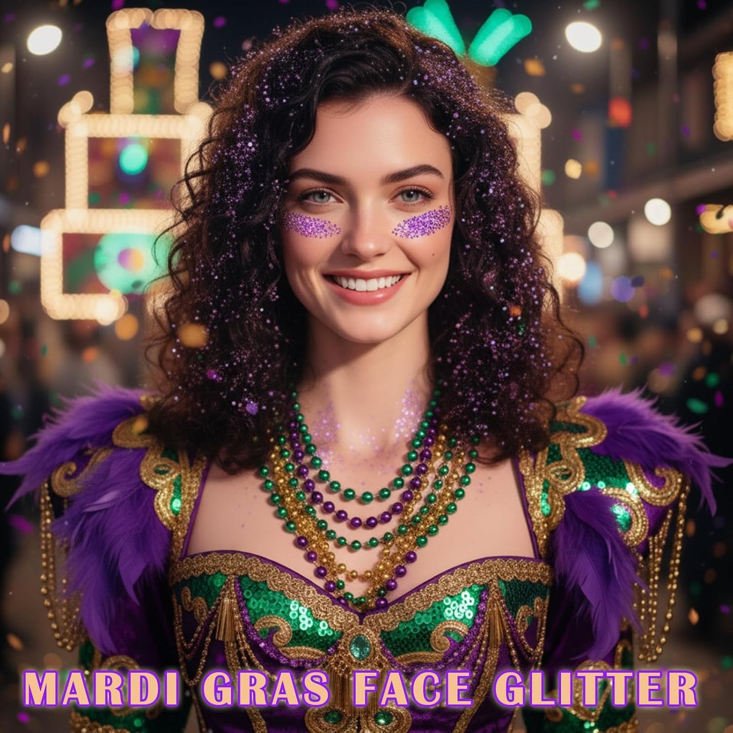 Purple Hair Glitter Stick - Waterproof Body & Face Glitter for Mardi Gras | Rave & Festival Accessories