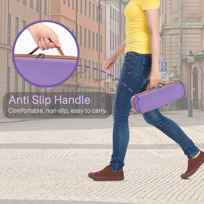 RAIACE Hard Storage Case Compatible with Dyson Airstrait Straightener, Travel Carrying Bag. (case only). - Purple