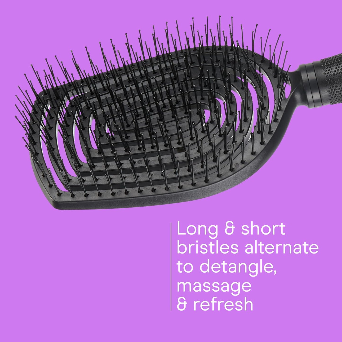 Conair Scalp Care Detangling Hairbrush | Curly Hair Brush & Scalp Massager for All Hair Types - Black Onyx