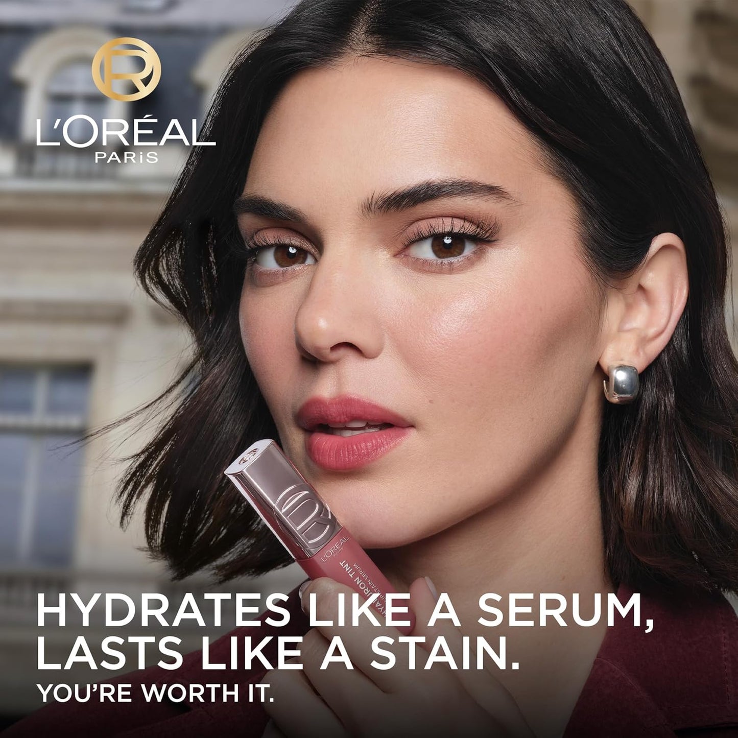 L'Oreal Paris Hyaluron Tint Lip Stain Serum - Long-Lasting Hydrating Lip Makeup | 635 Worth It Medium Berry Nude