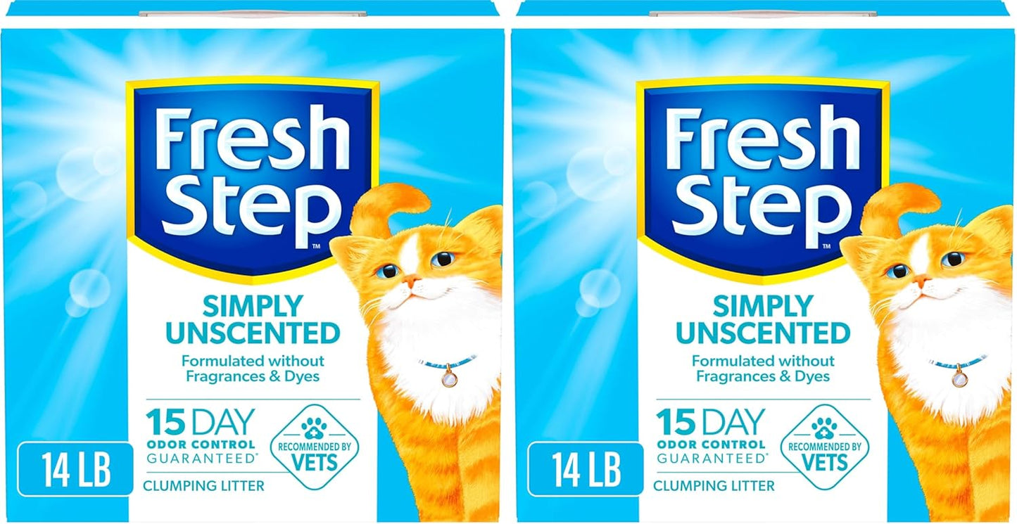 Fresh Step Cat Litter - Odor Shield Multi-Cat Clumping Formula with Febreze Freshness | 14 lb, Low Dust, Ammonia Block Technology