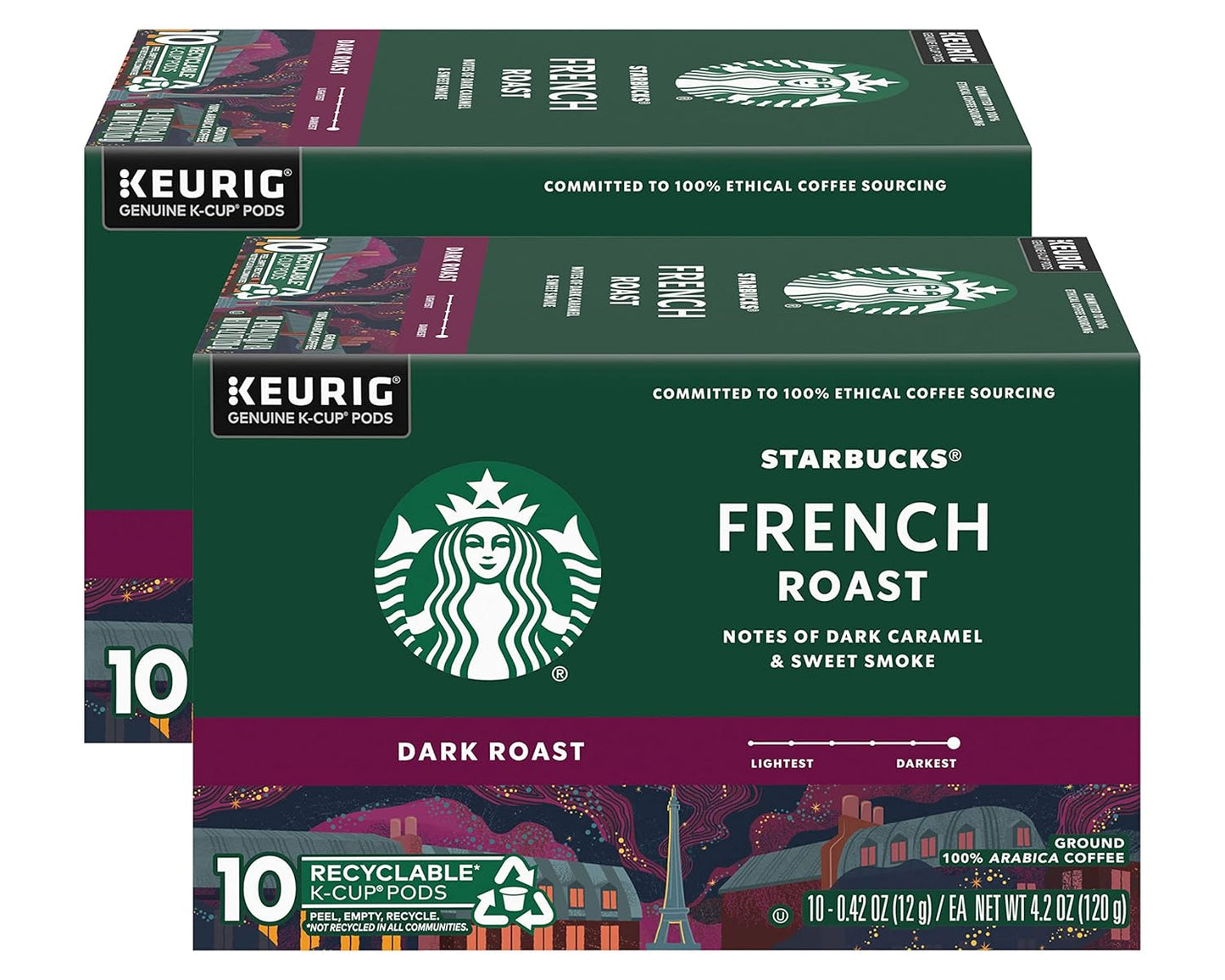 Starbucks K-Cup Coffee Pods - Dark Roast French Roast for Hot or Iced Coffee | 96 Count
