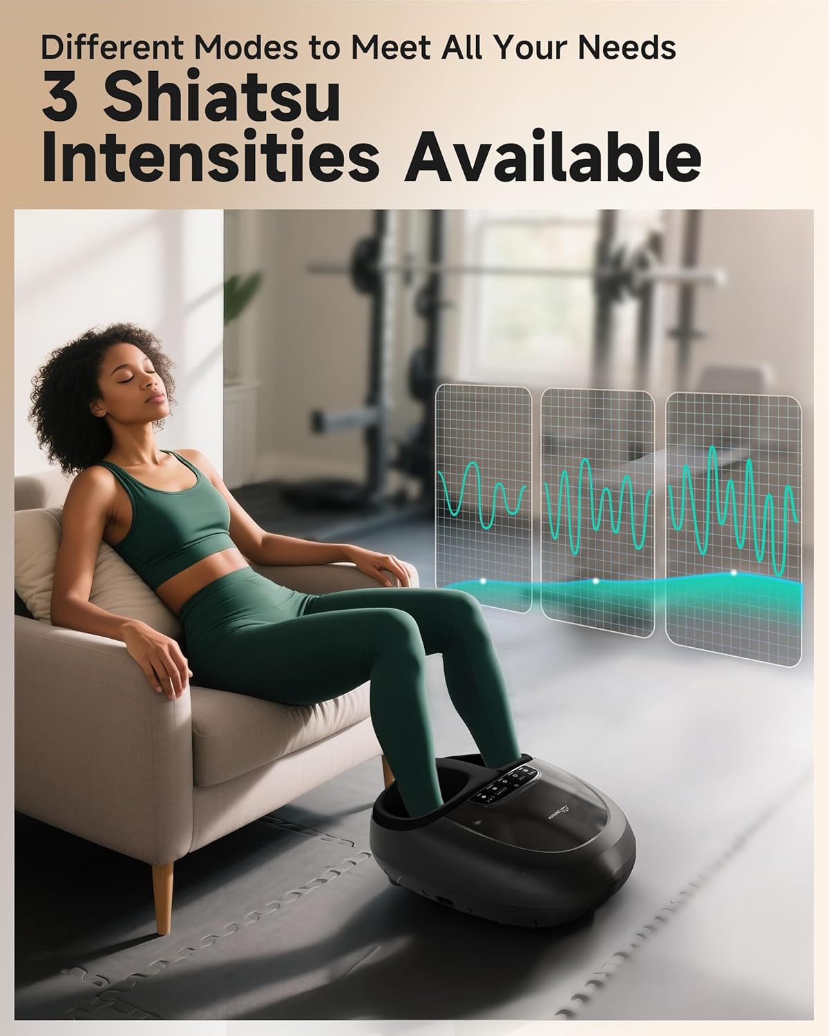 Snailax Shiatsu Foot Massager for Plantar Fasciitis | Heat & Kneading Function, Remote Control, Foot Warmer