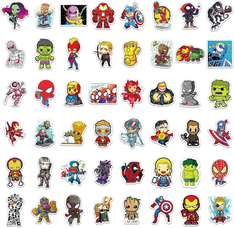Cool Character Stickers - 200PCS Waterproof Vinyl Decals for Water Bottles, Laptops, Skateboards | Perfect for Teens & Adults