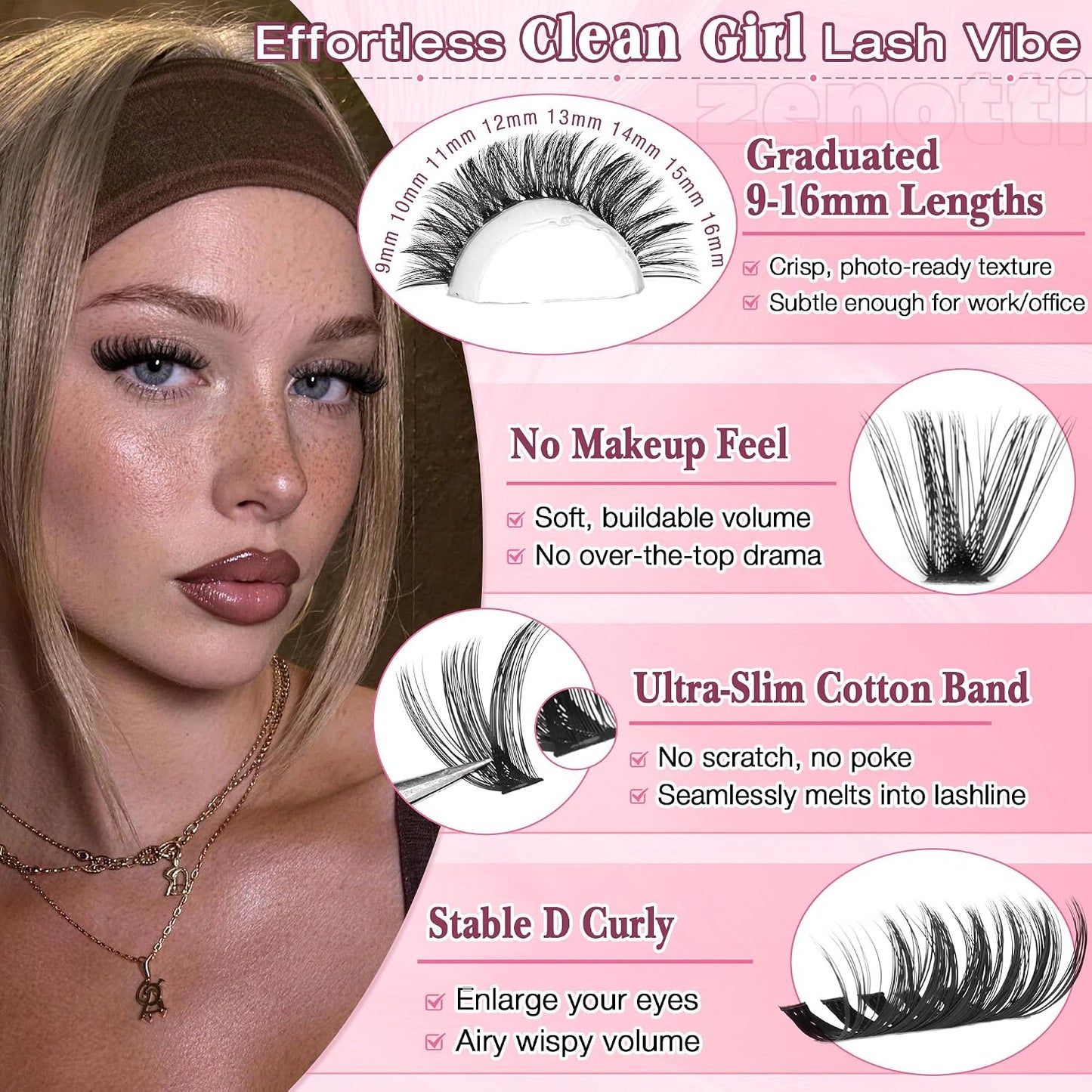Natural Eyelash Clusters - 640PCS Wispy 30D/40D/50D/60D Extensions | 9-16mm DIY Individual Lashes
