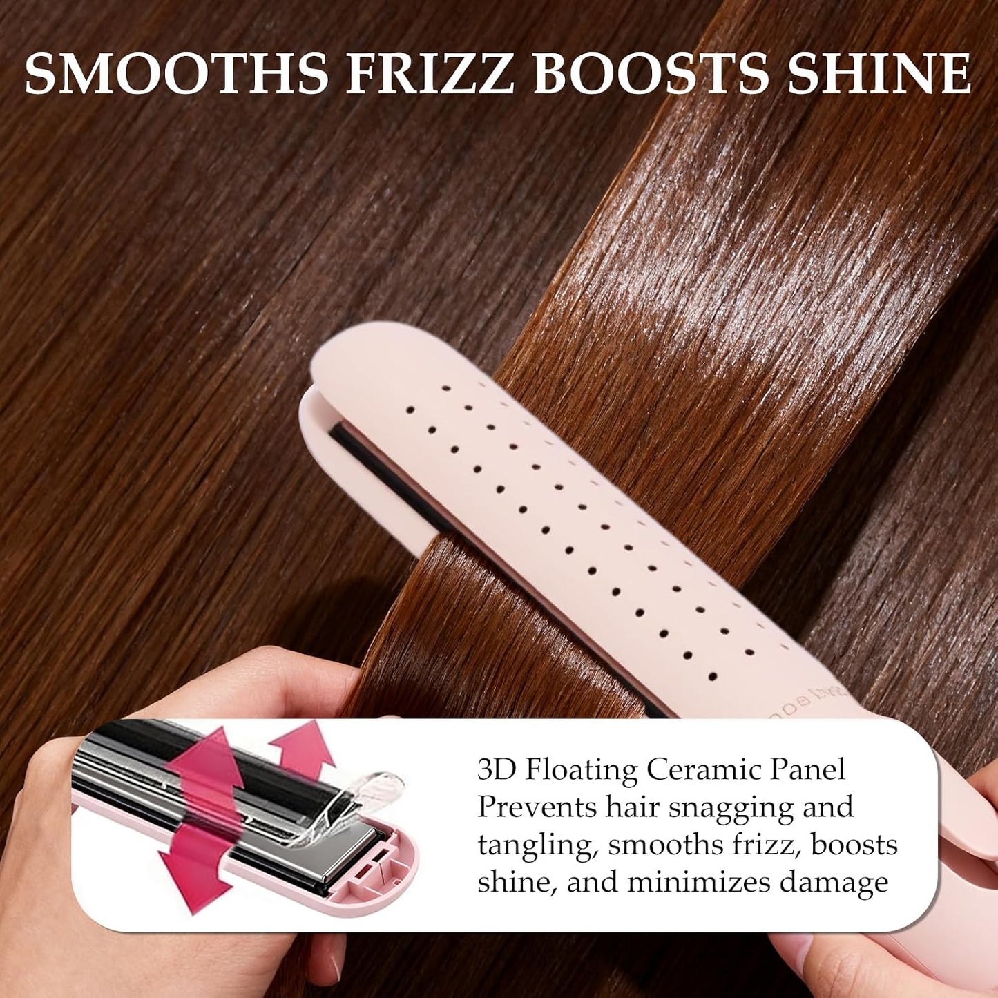 2 in 1 Hair Straightener and Curler - Airflow Technology for Damage-Free Styling | Quick Hold for Straight, Curly, Wavy Hair