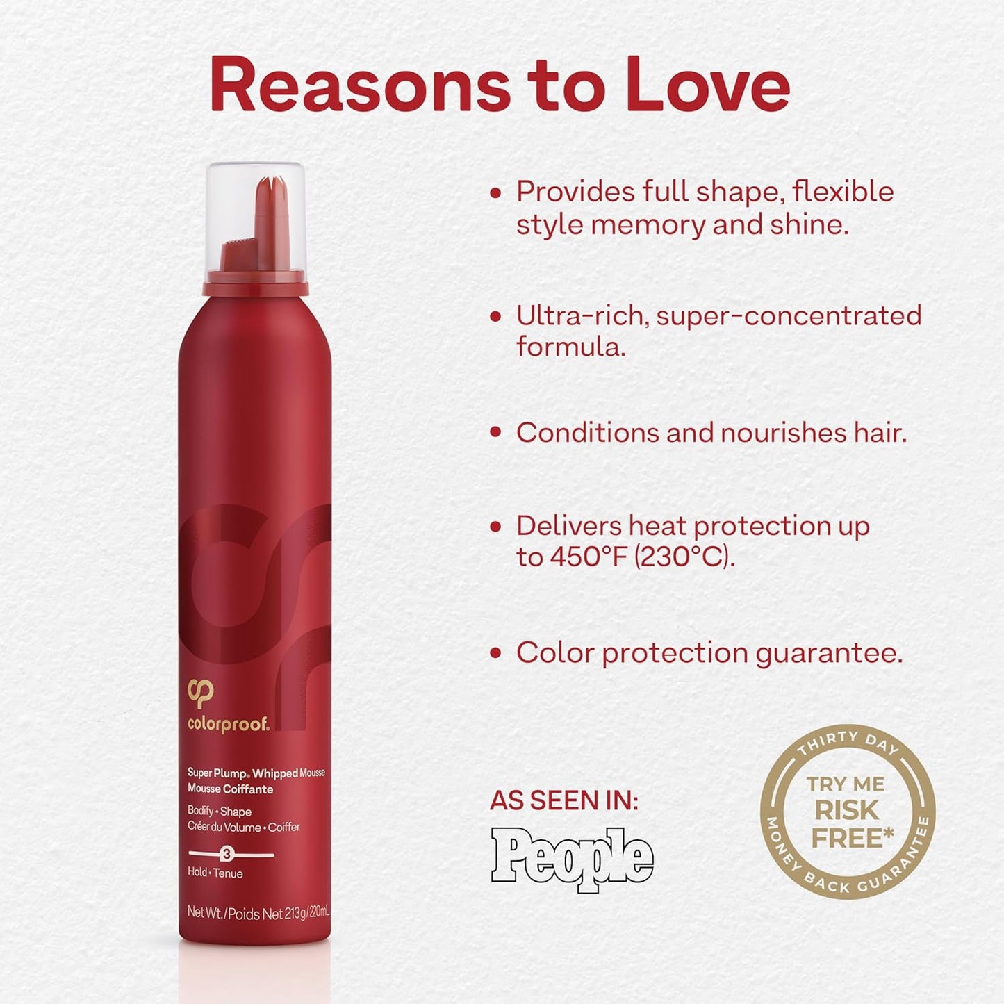 Colorproof Super Plump Whipped Hair Mousse - Volume & Color Protection | 7.5 Fl. Oz. - White Nectarine & Peony Scent