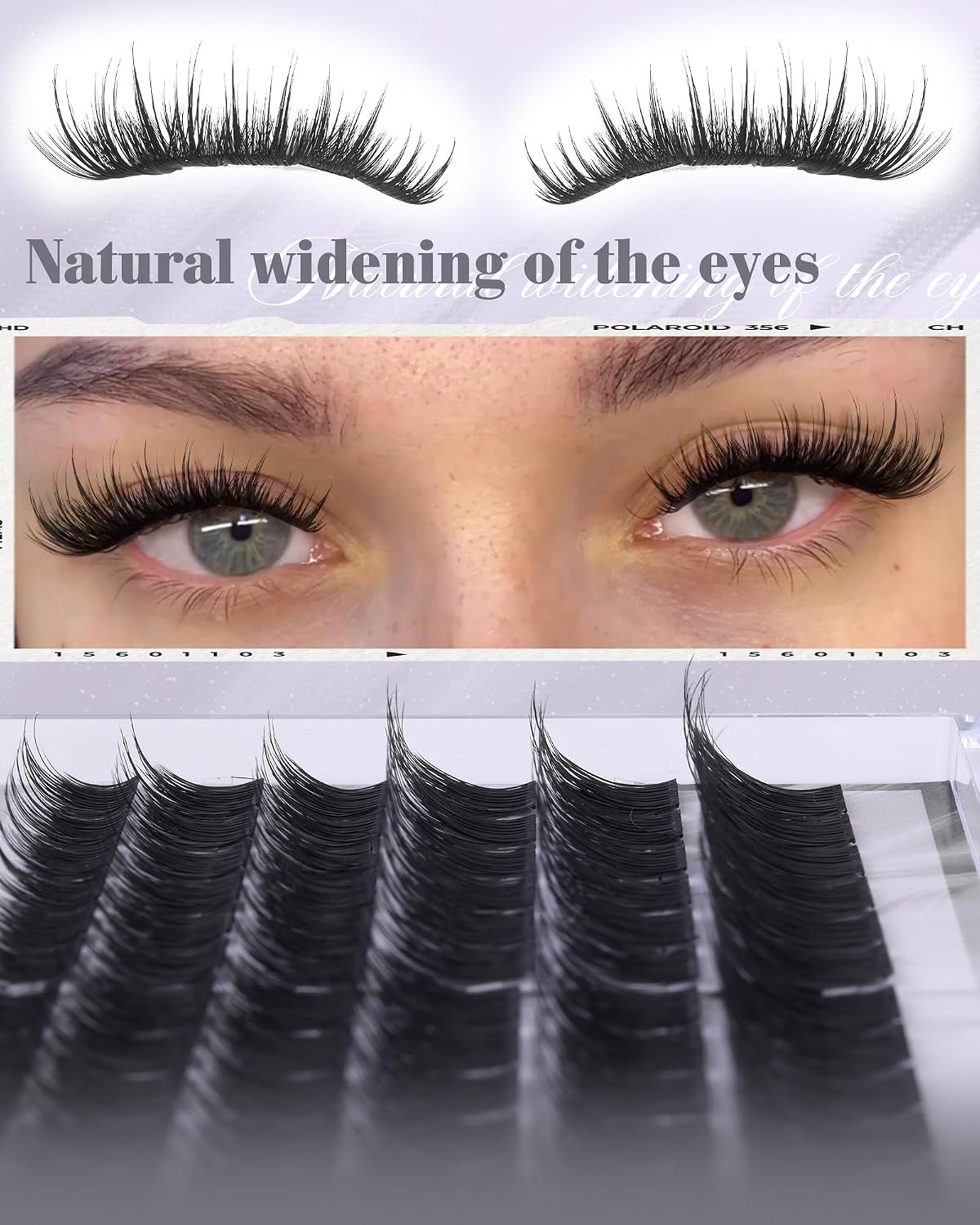Natural Volume Eyelash Clusters - Wispy Faux Mink Extensions 10-16mm | CC Curly Individual Lashes
