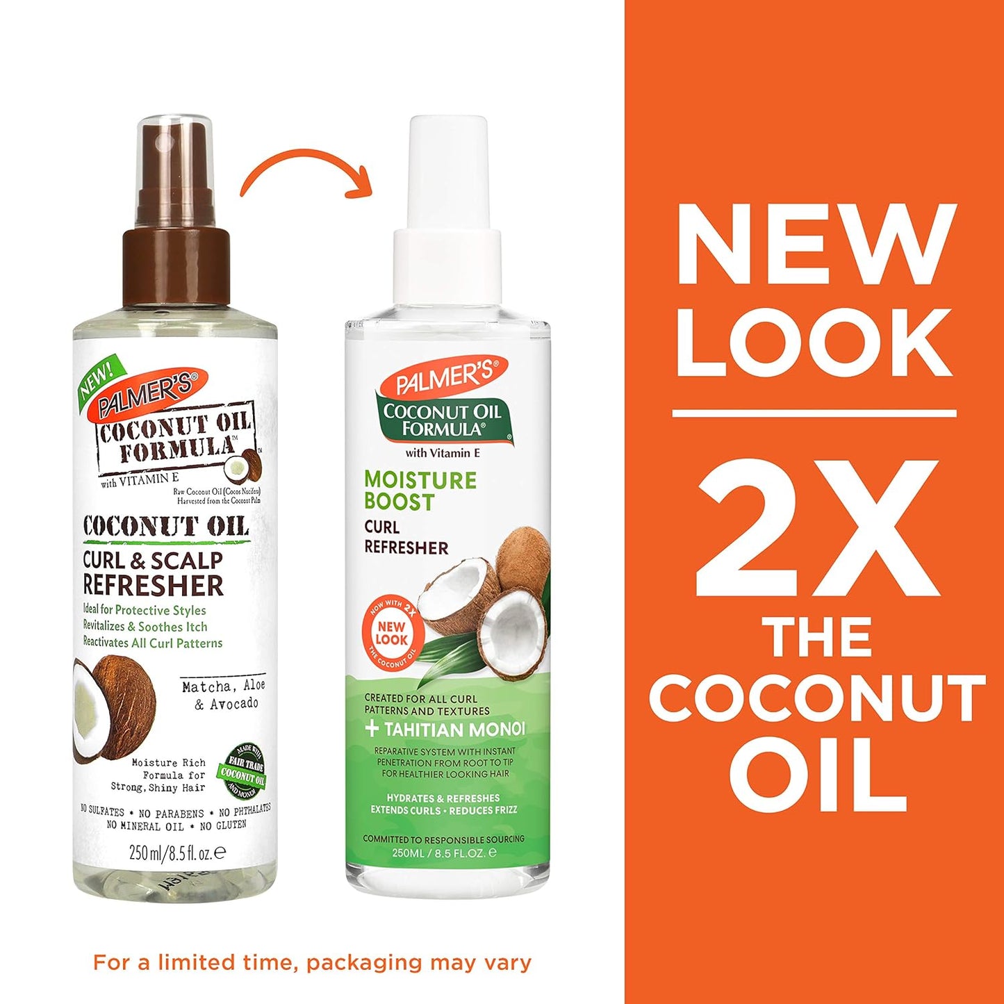 Coconut Oil Curl Refresher Spray - Moisture Boost Formula, 8.5 Ounce