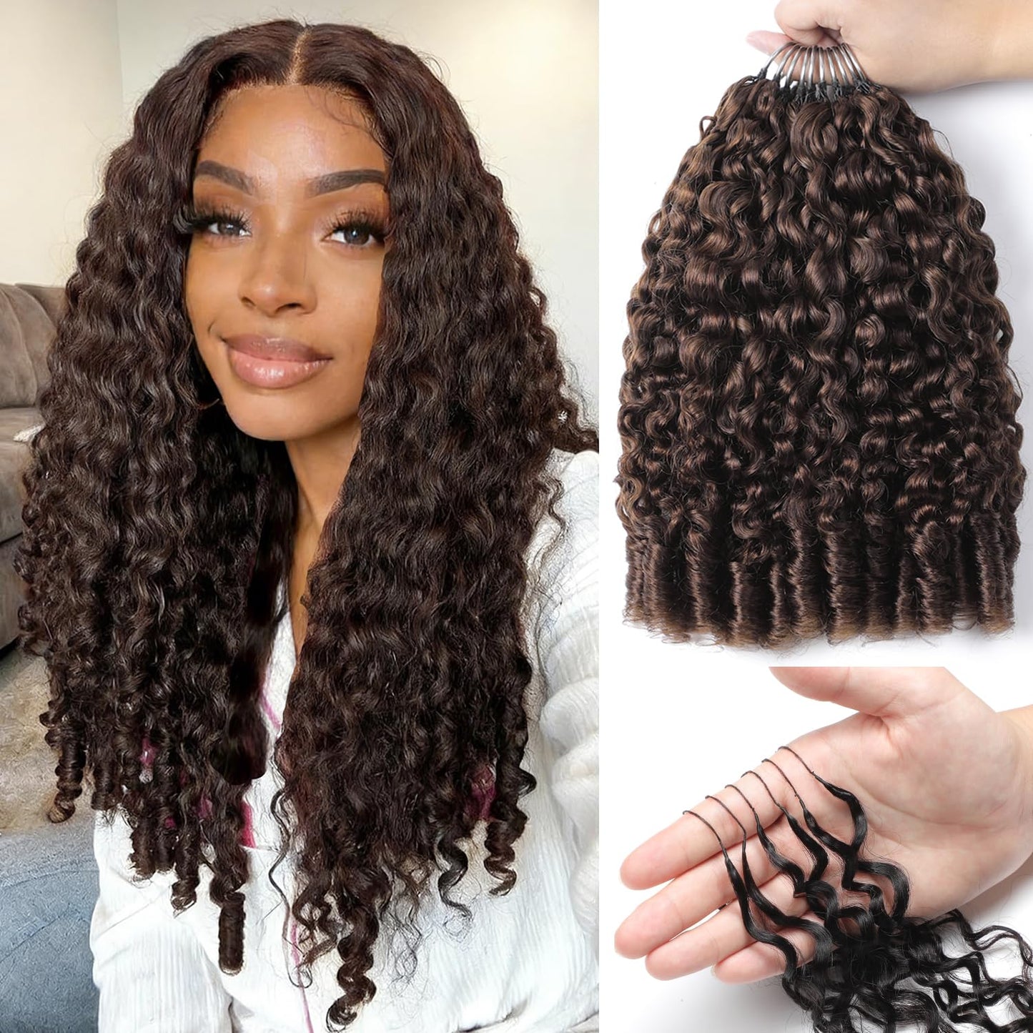 Burmese Curly Crochet Hair - Miracle Knots for Black Women | 18 Inch, 125g, 100 Strands