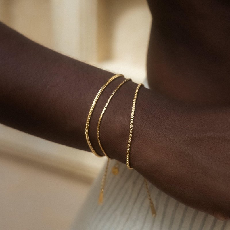 Mens Bracelet - Dainty Gold/Silver Chain Bracelet Stack 14K Gold Plated Silver Bracelets for Men Stainless Steel Adjustable Cross Charm Cuban Link Bracelet Snake Jewelry Set to Men Dad Birthday Day