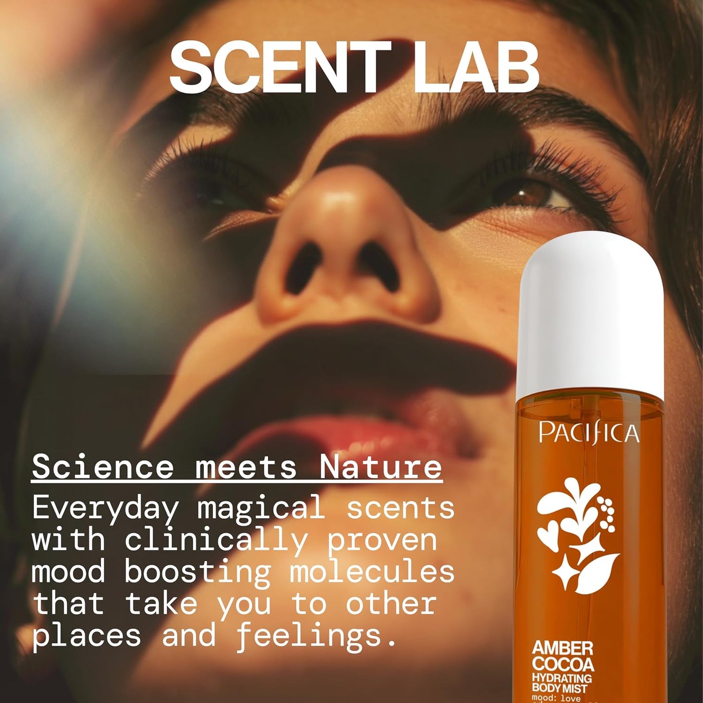 Pacifica Amber Cocoa Gourmand Body Mist | Hydrating Vanilla Coffee Cocoa Spray, 5 oz