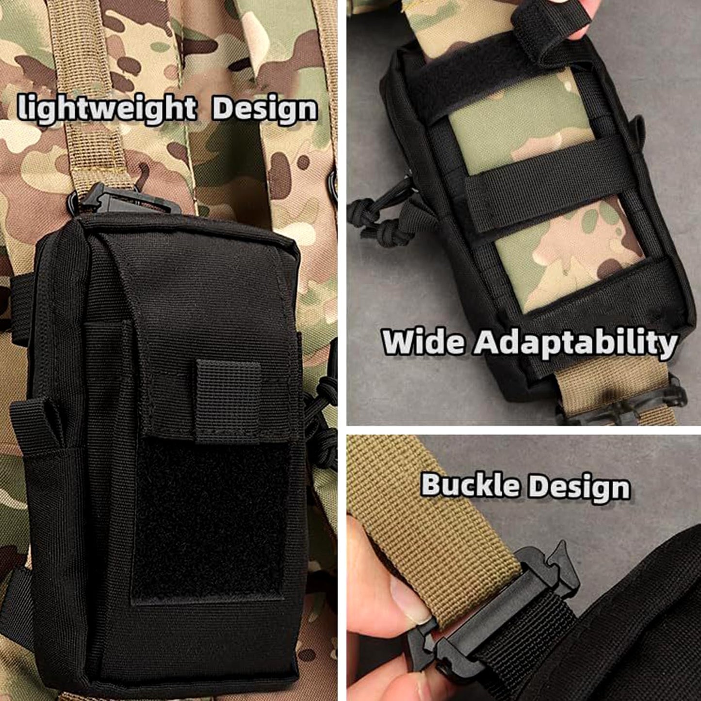 EDC Tactical Shoulder Bag & Molle Strap Pouch - Compact Organizer for Outdoor Gear, Tools, Essentials Army Green B