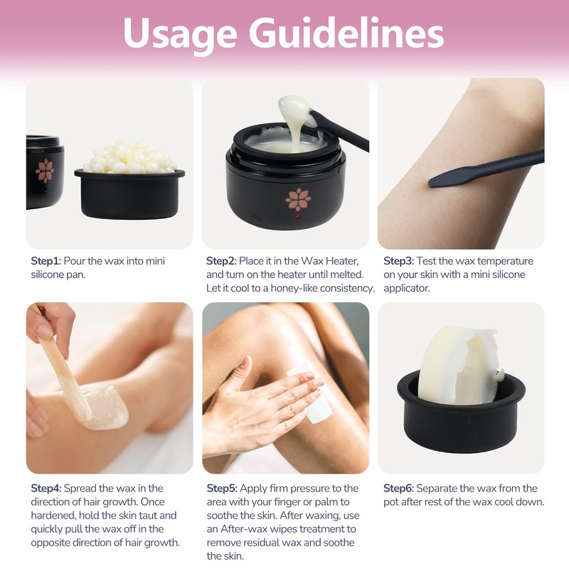 MINI Hot Melt Hard Wax Warmer Kit for Hair Removal with 50g Wax, Underarms, Brazilian Bikini, Facial Body, Underarms, Fast Efficient, Salon Waxing at Home, Gift for Women and Men