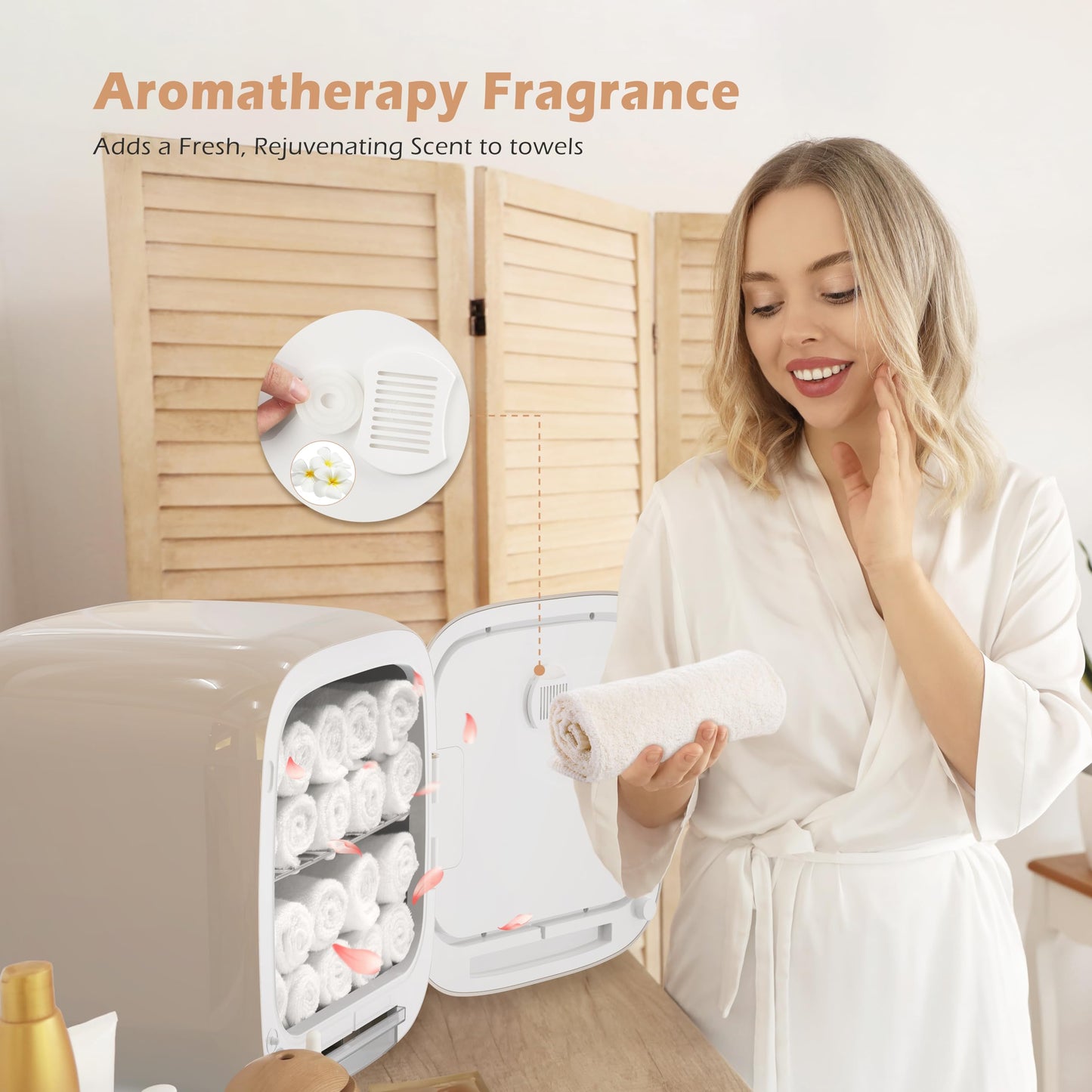 Keenray Hot Towel Warmer Cabinet, Professional Spa Towel Warmer with Digital Screen, Adjustable Timer and Delay, Customized Fragrance, Heat Dry & Wet Towels for Spa, Salon, Home 14L Brown