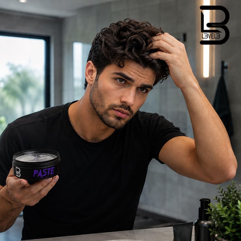 L3 - Level 3 Paste - Long-Lasting Hold - Improves Strength and Volume of Hair - Protects Against Hair Damage - Level Three Men Styling Product (Sample Powder Included, Paste)