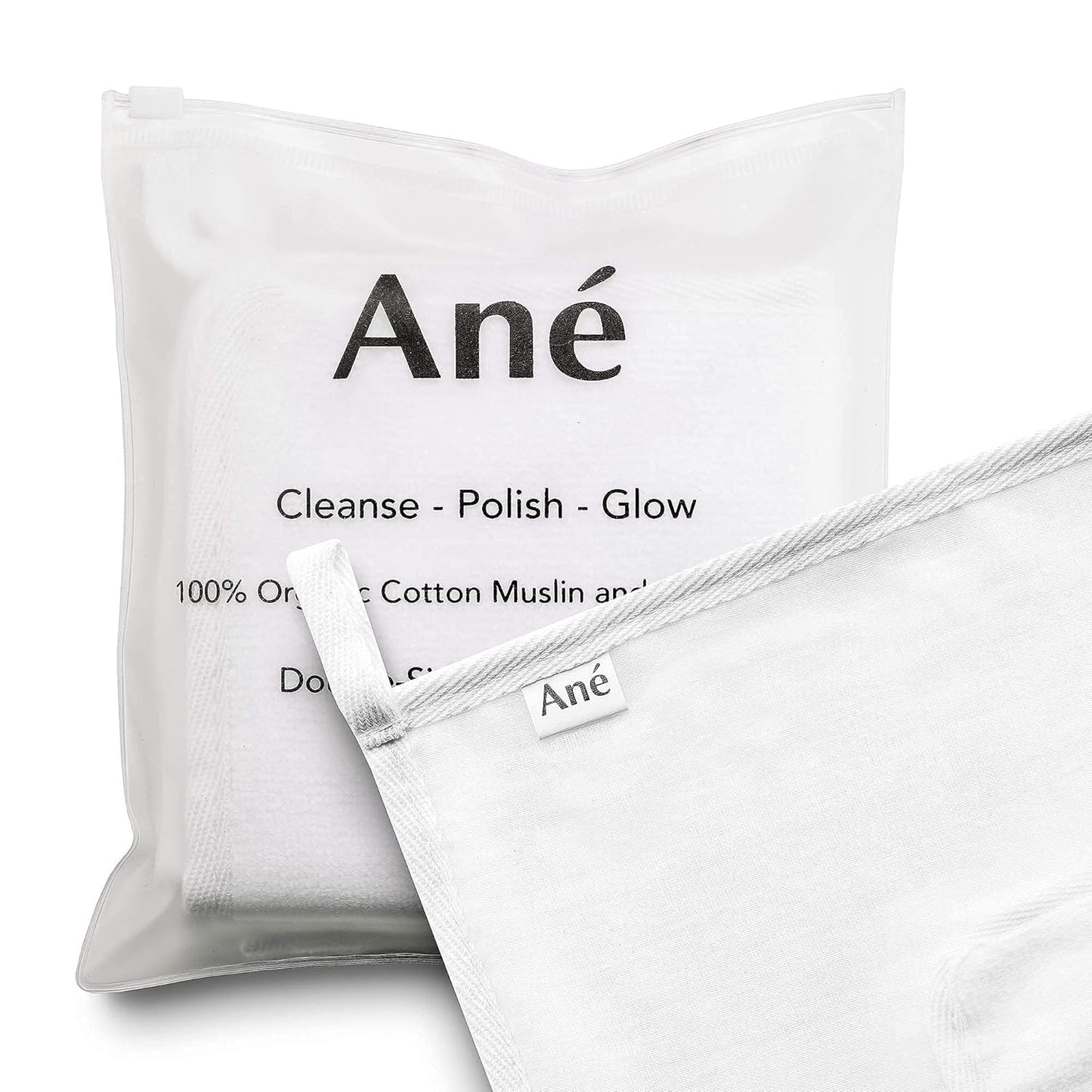 Ané Makeup Remover | 3-Pack Double-Sided Muslin & Microfiber Cleansing Cloths for Gentle Skin Care