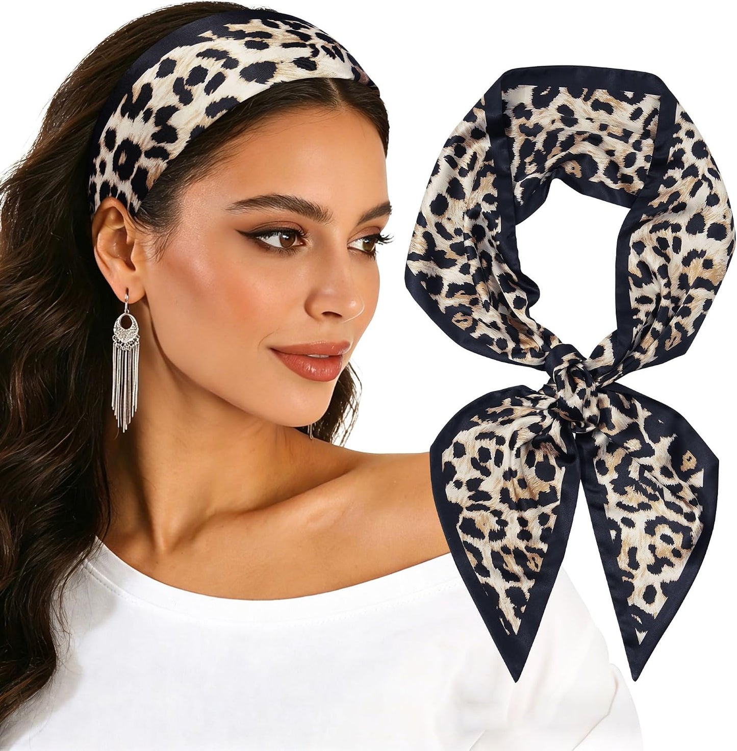 Cherry Head Scarf for Women - Long Thin Satin Hair & Neck Wrap | Fashion Accessory