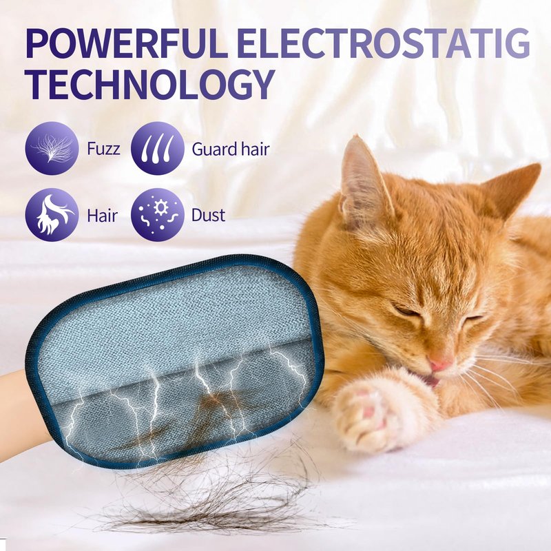 YOMI PET Hair Remover Glove,2026 Updated Cat and Dog Hair Removal Tool.Reusable Electrostatic Hair Removal Gloves.Suitable for Sofas,Bed Sheets,Clothing,Car Seats. (2)