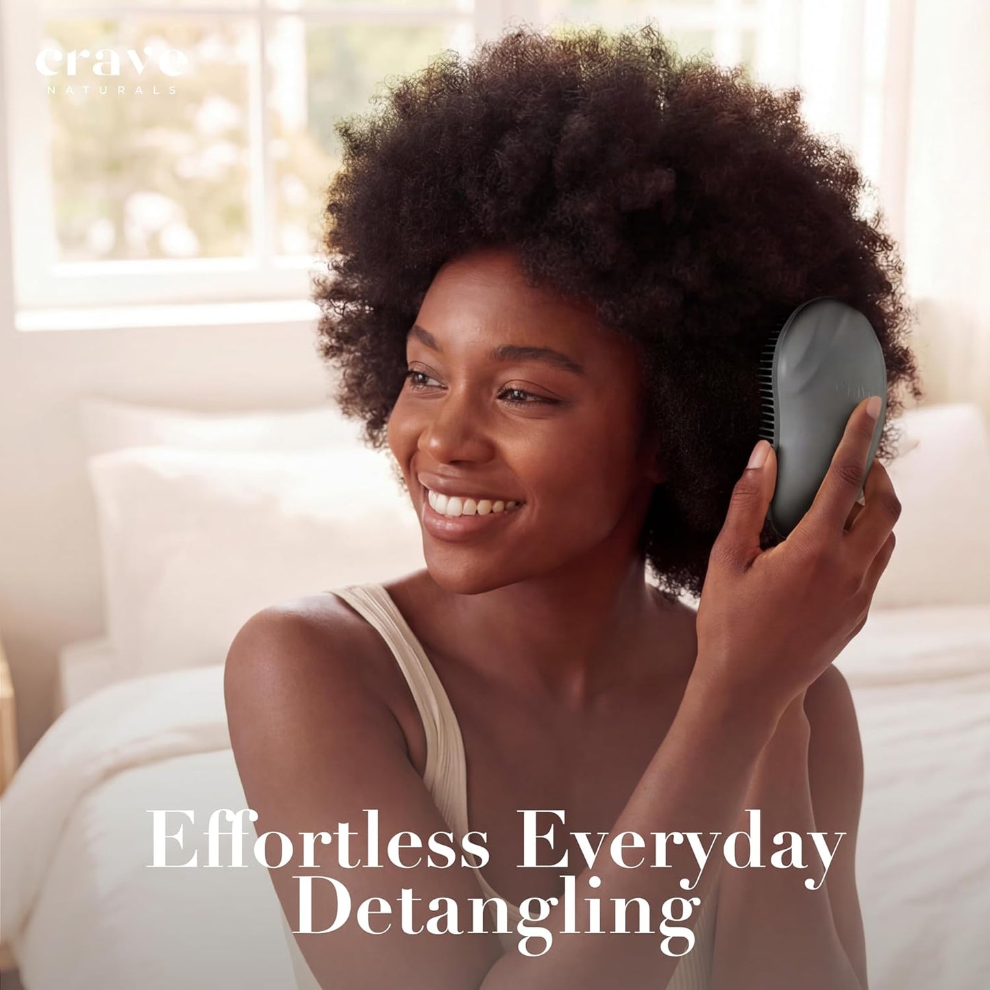 Mini Detangler Hair Brush - Glide Thru Tangle-Free Brush for Women, Kids & Toddlers | Gentle Scalp Care, Travel Size, Black