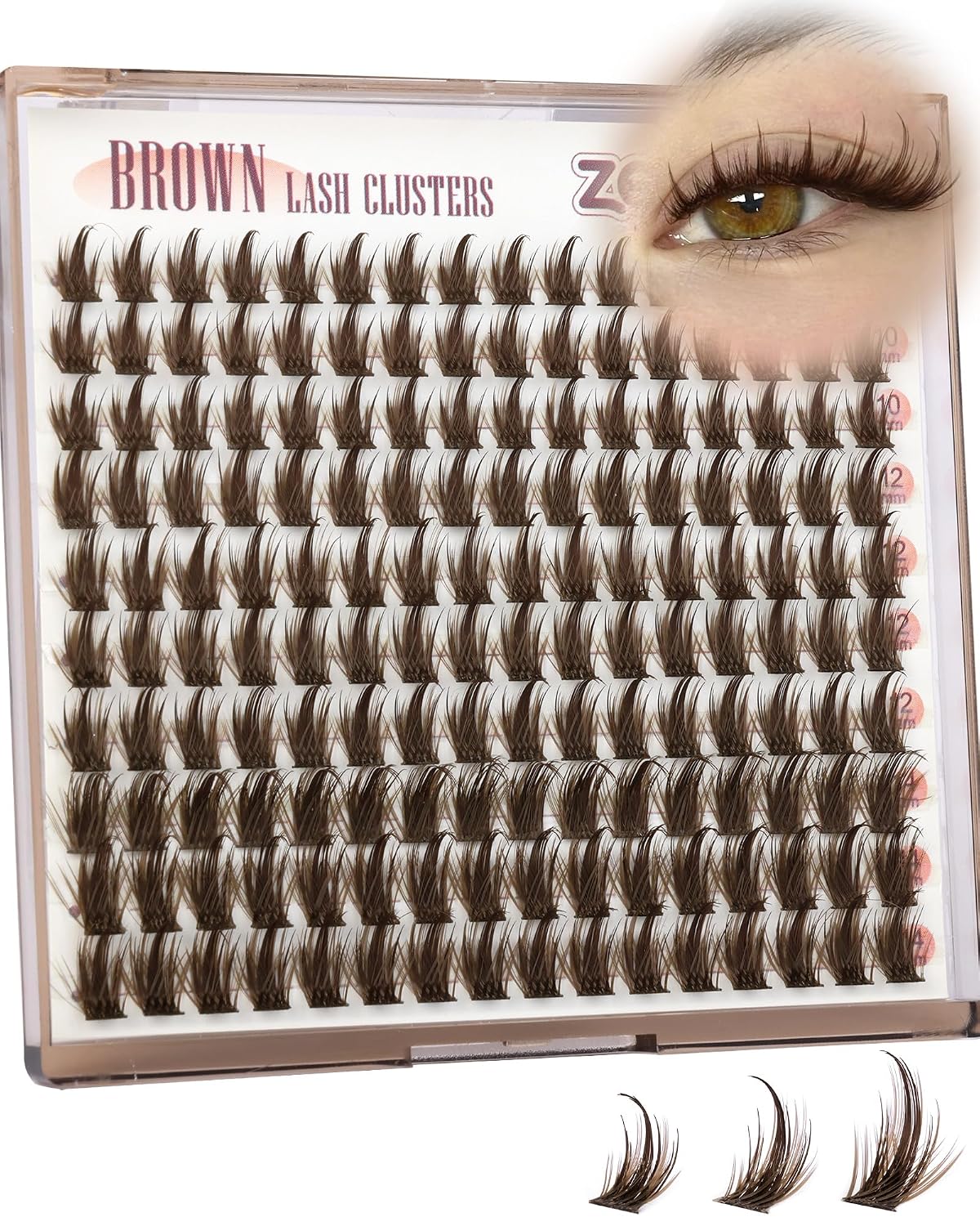 Manga Eyelash Clusters - Brown Wispy & Spiky Individual Lashes | DIY Anime Extensions 8-16MM