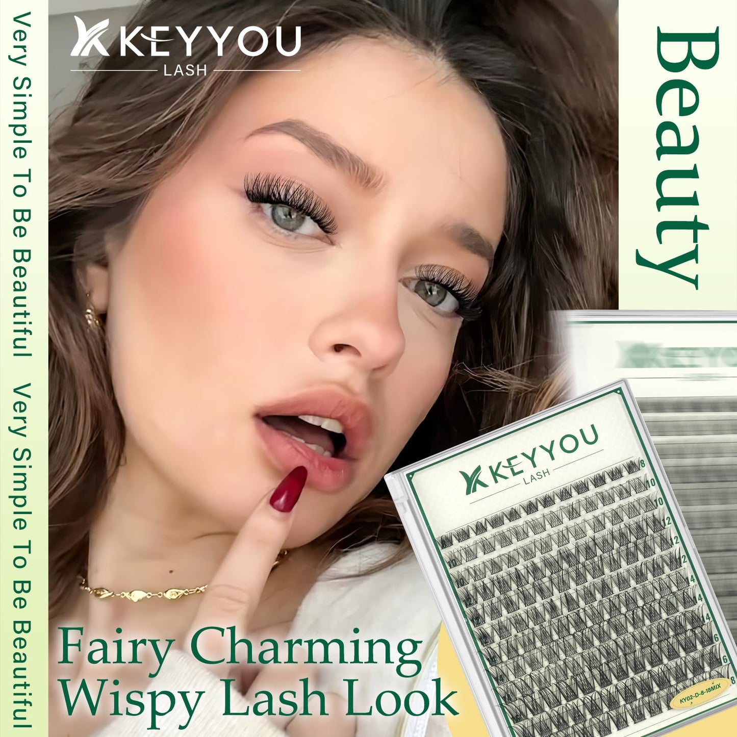 KEYYOU KY02 Natural lash clusters Lash Extension D Curl