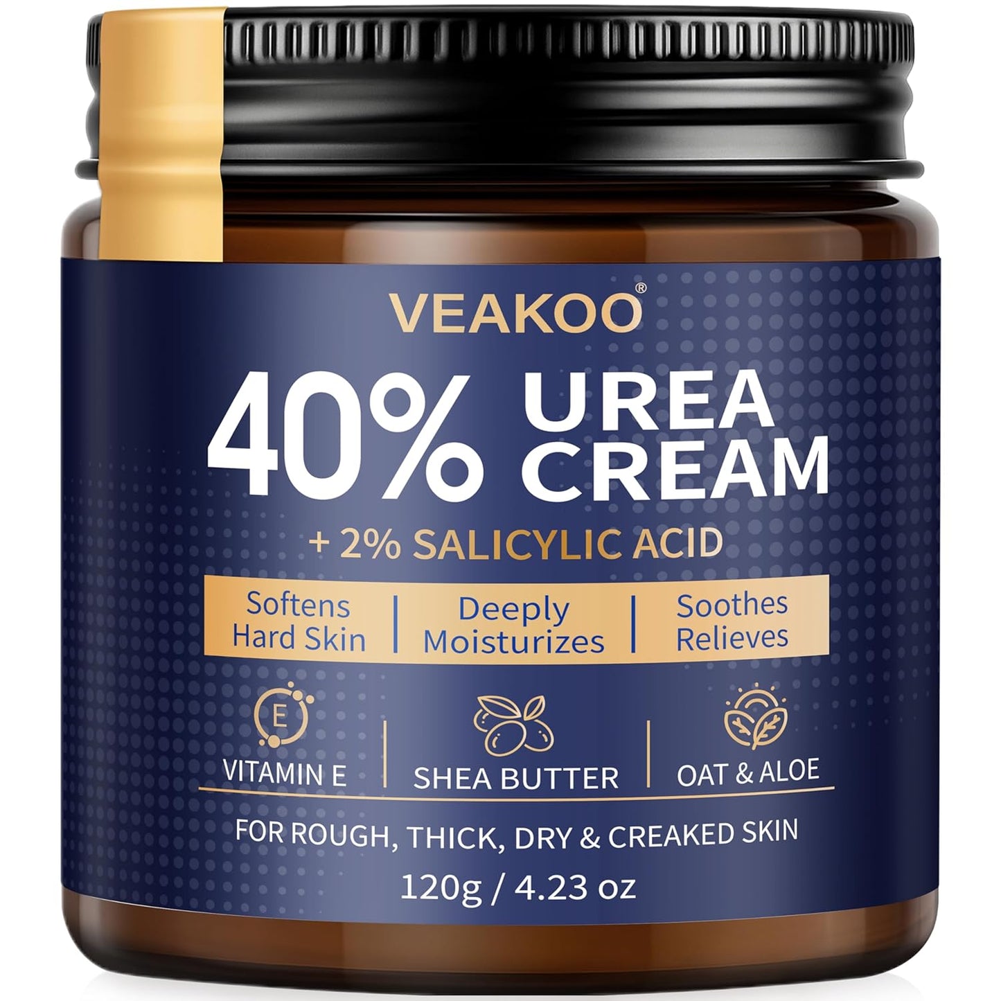 Urea Cream 40% for Feet - Maximum Strength Foot Cream with 2% Salicylic Acid | Intensive Repair for Dry, Cracked Heels