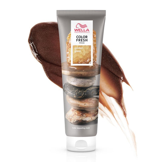 Wella Professionals Color Fresh Mask | Golden Gloss | Natural Shade | Hair Color-Depositing Mask | Vegan Formula with Avocado Oil | Zero Damage | Silicone Free | 5 Fl Oz