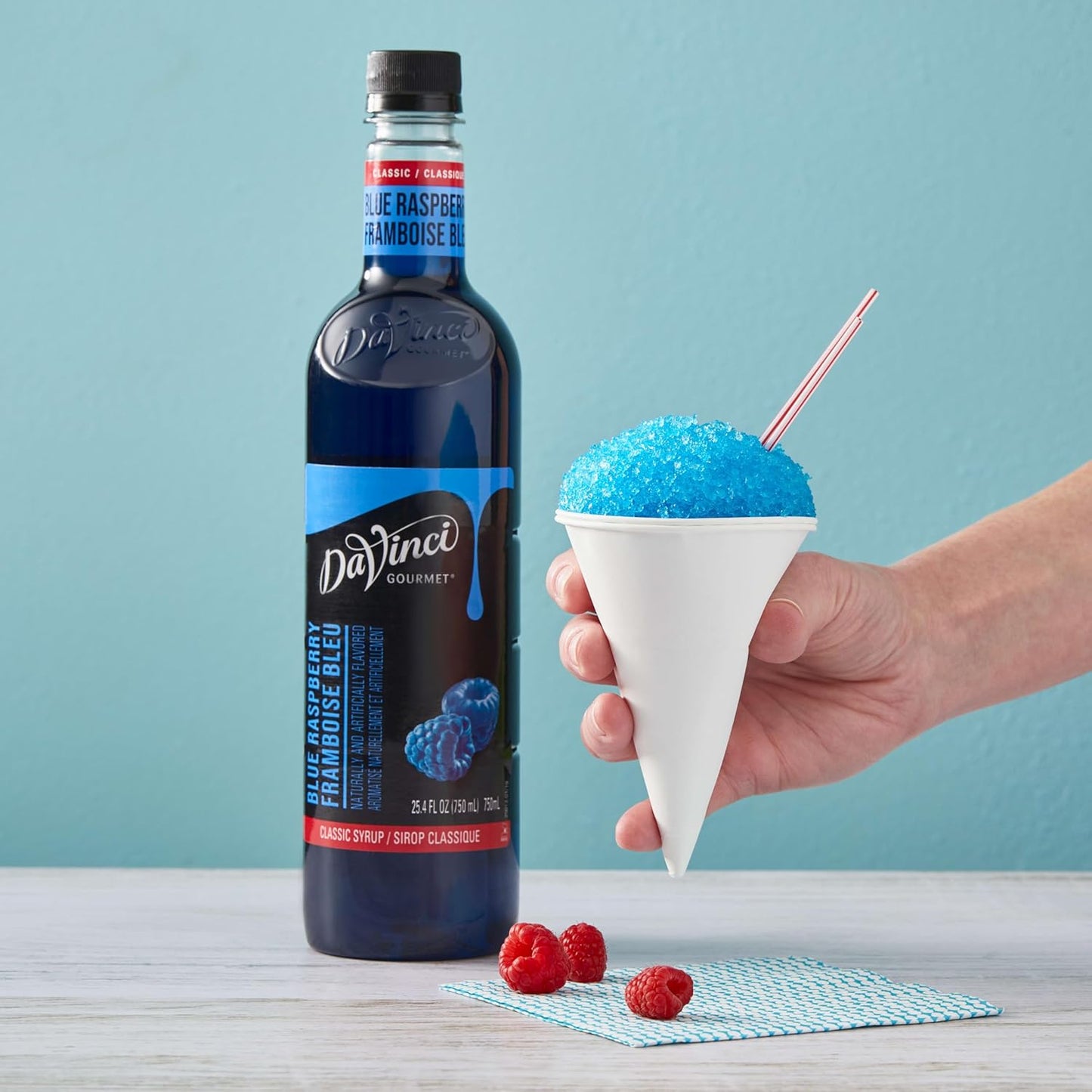Classic Blue Raspberry Syrup - DaVinci Gourmet Flavoring, 25.4 Fl Oz | Perfect for Drinks & Desserts