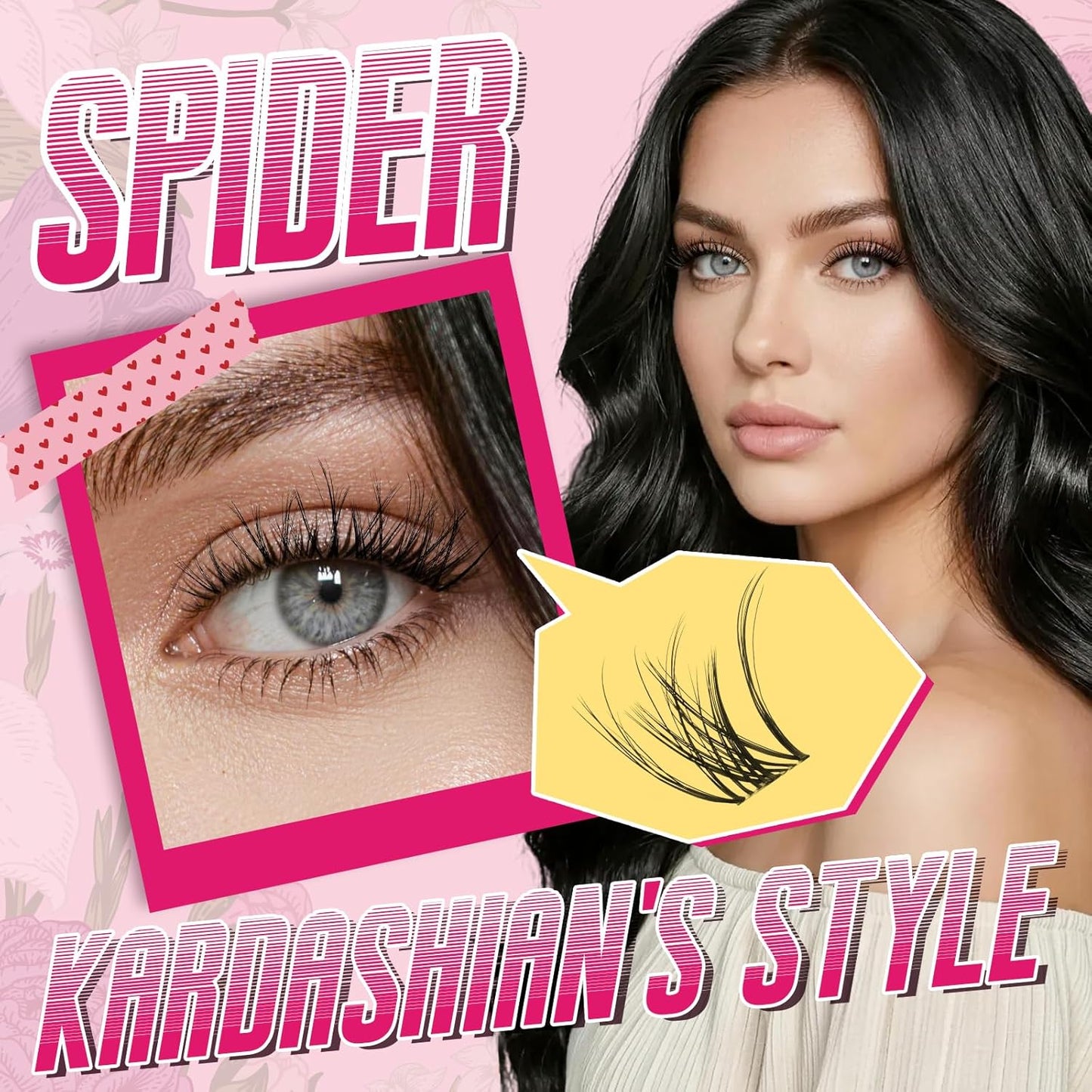 Spider Lash Clusters - Natural Wispy D Curl Eyelashes with Super Thin Band | Reusable & Comfortable (Breeze, 8-16 Mix)