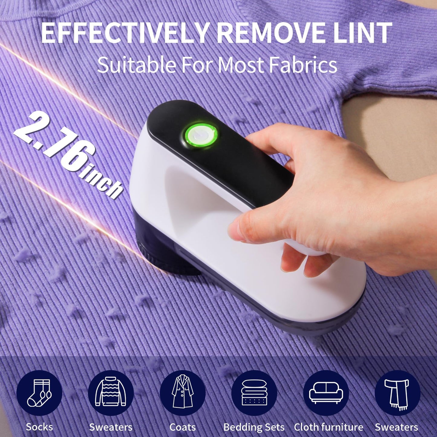 Fabric Shaver, Lint Shaver, Lint Remover Rechargeable Sweater Defuzzer Sweater Shavers to Remove Pilling for Clothes, Couch, Furniture, Fuzz Remover (6 Leaf Blade, 2 Extra Blades)