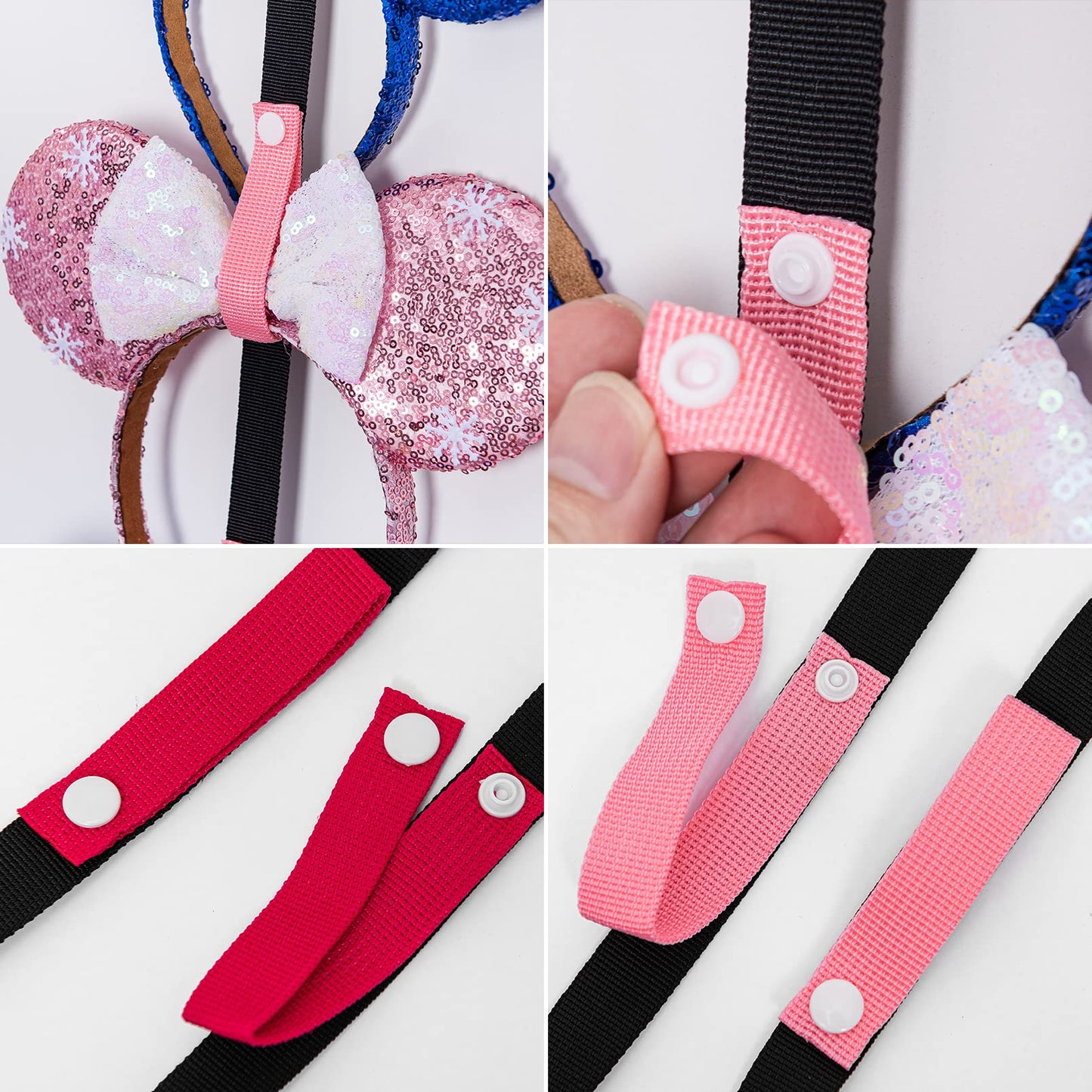 Gocasmus 3 Pcs Mouse Ears Headband Holder Hanging Headband Organizer Bow Headpiece Hair Accessories Vertical Headband Holder Wall Display Decor