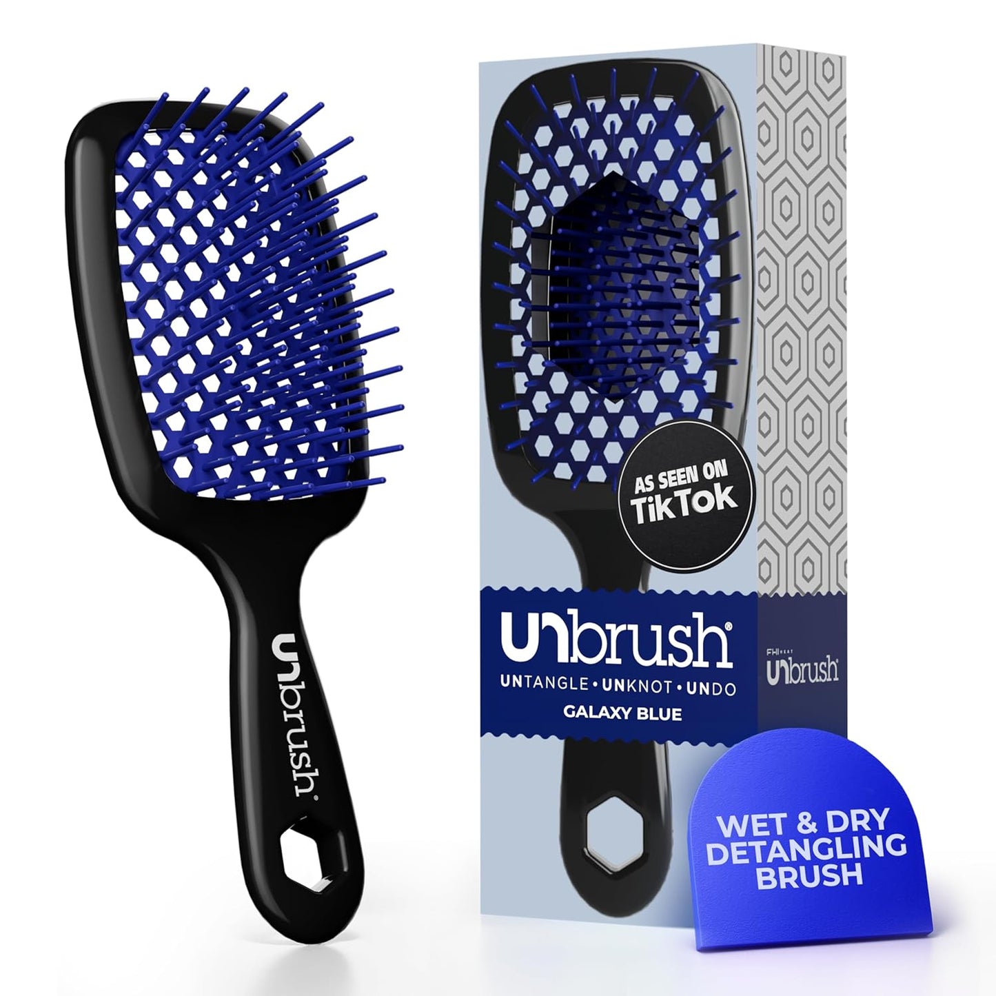 FHI Heat Detangling Brush - Pain-Free Brushing for Wet & Dry Hair | Durable DuoFlex Bristles, Lightweight, Cherry Blossom