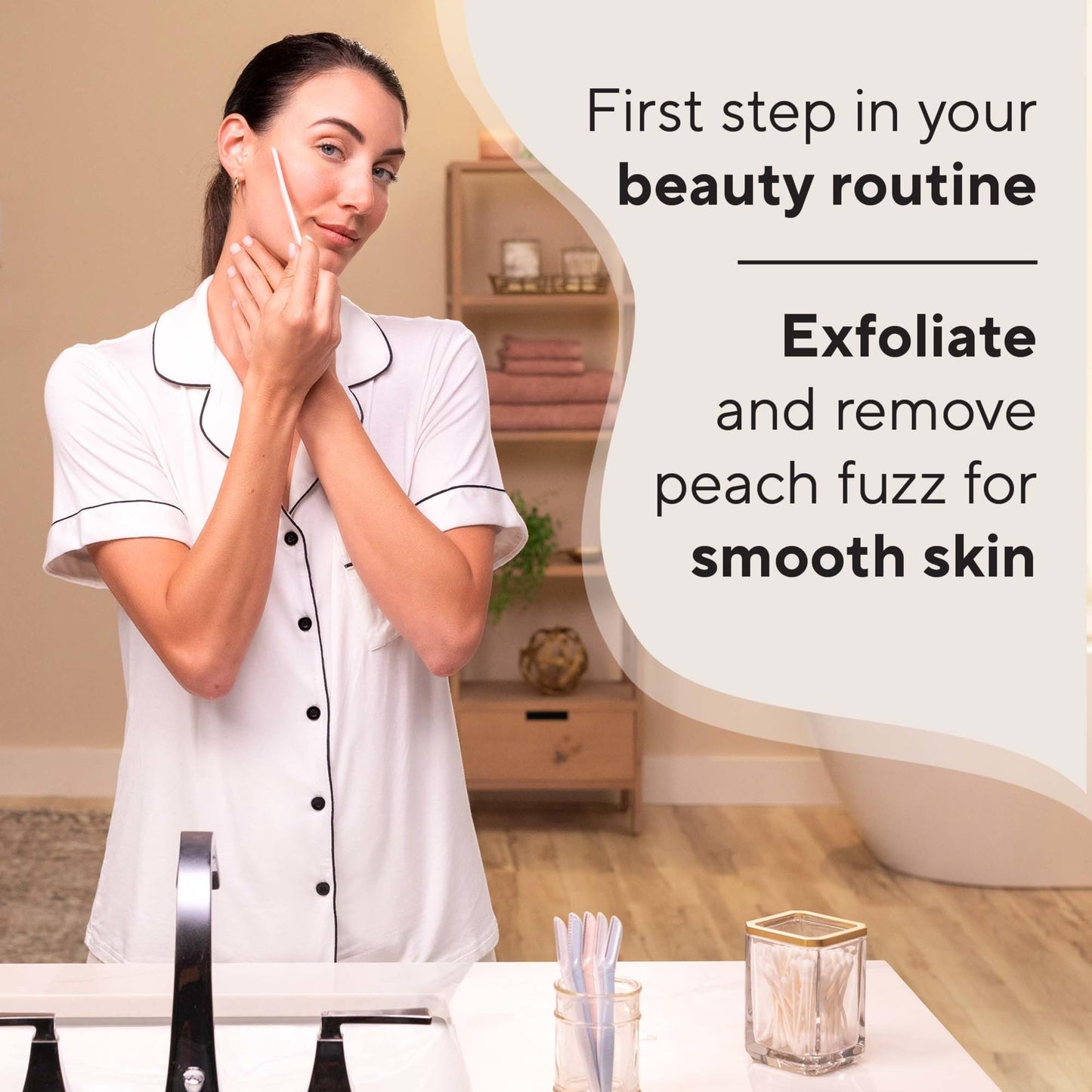 Finishing Touch Flawless Dermaplane Facial Exfoliator and Hair Remover, Facial Hair Removal for Women, 6 Count