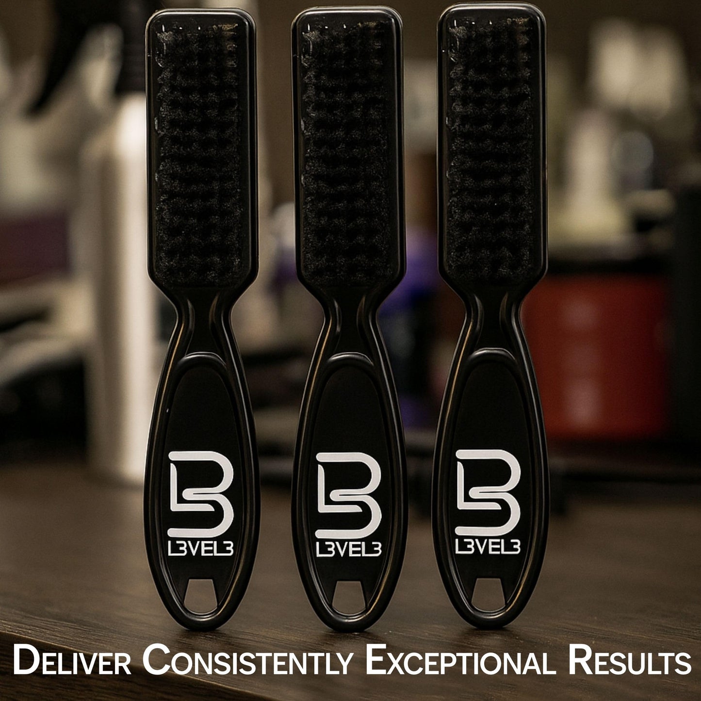 Level 3 Fade Brush Set - Barber Brush Kit for Fades and Lineups - Essential Barber Tool - 3 Pc