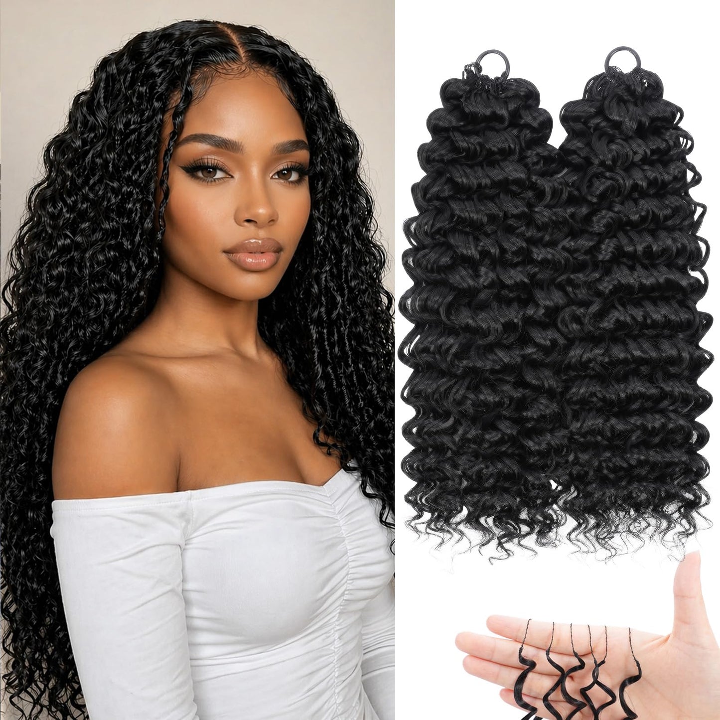 Miracle Knots Feather Crochet Hair for Black Women, 14 Inch 100 Strands Human Hair Like Soft Touch, Pre-Separated Synthetic Knotless Gogo Curl Crochet Hair (1B)