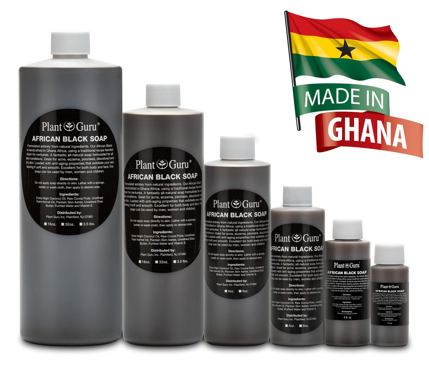 African Black Soap Liquid oz. 100% Raw Pure Natural From Ghana. Acne Treatment Aids Against Eczema & Psoriasis Dry Skin Scars and Dark Spots. Great For Pimples Blackhead Face Body Wash
