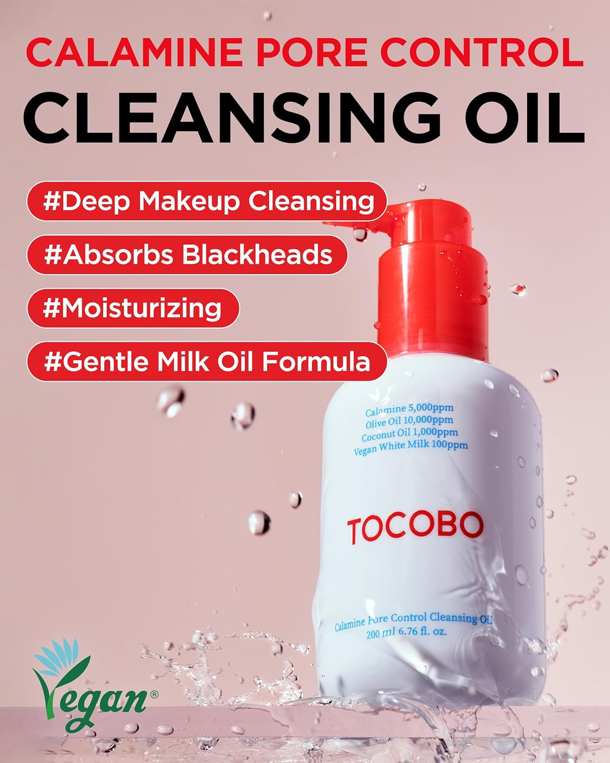 Calamine Pore Control Cleansing Oil - Deep Cleansing for Blackheads | 200ml / 6.76 fl oz