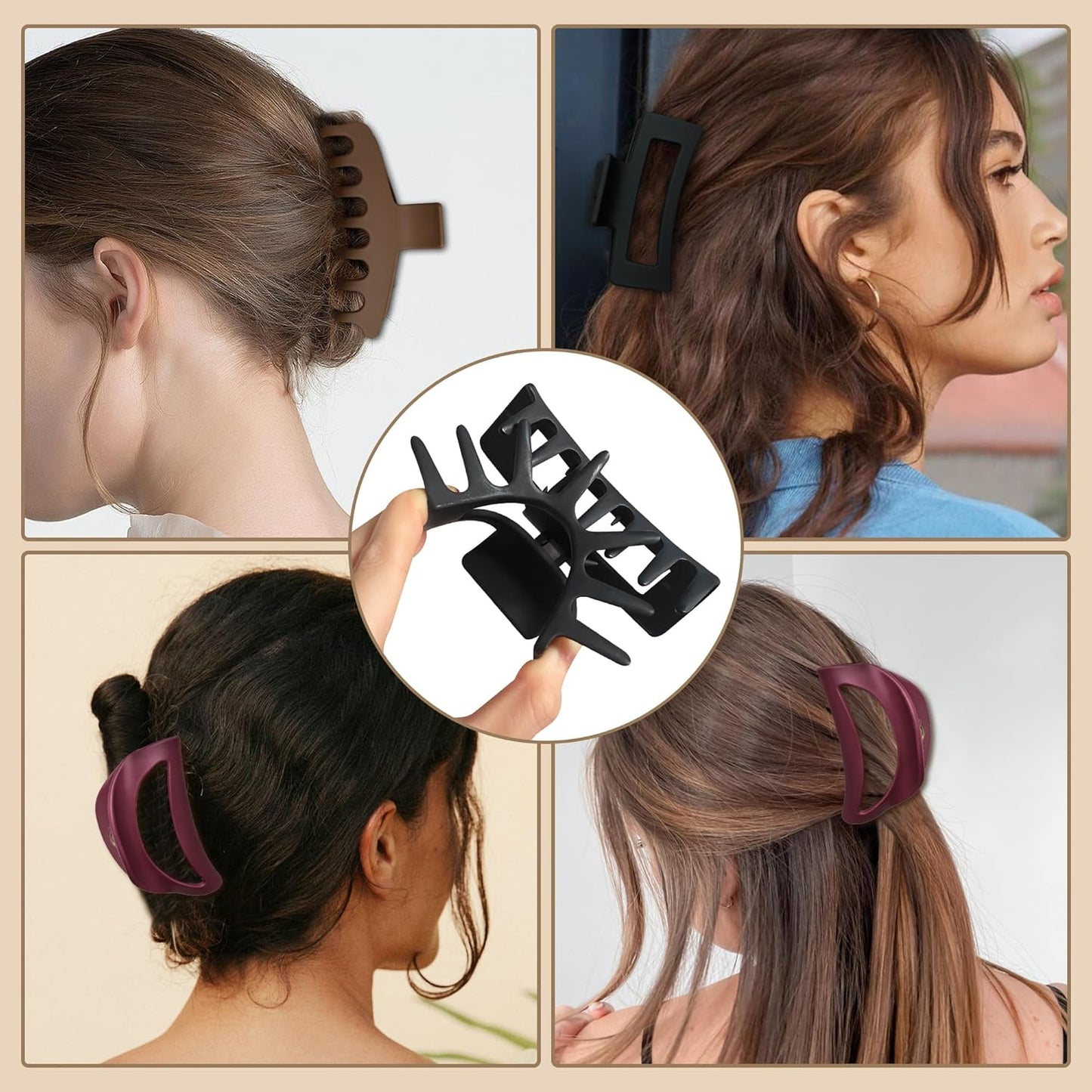 Soft Cloud Claw Clips - 3 Pack Cozy & Flexible Hair Accessories for Women | Perfect for Thin & Thick Hair