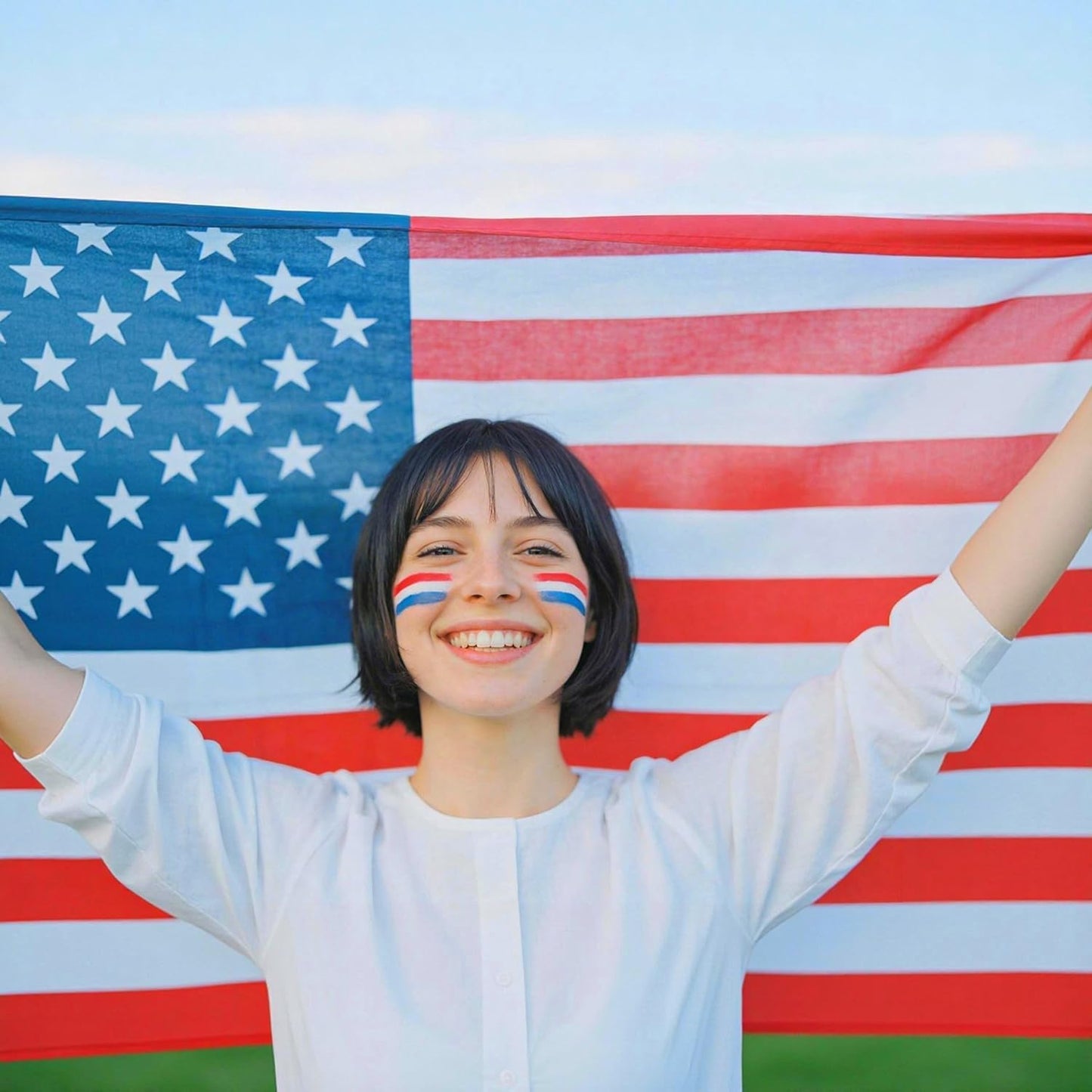 Red White and Blue Face Body Paint Stick - Skin-Friendly, Long-Lasting Color for World Cup 2026 | 4th of July Celebration